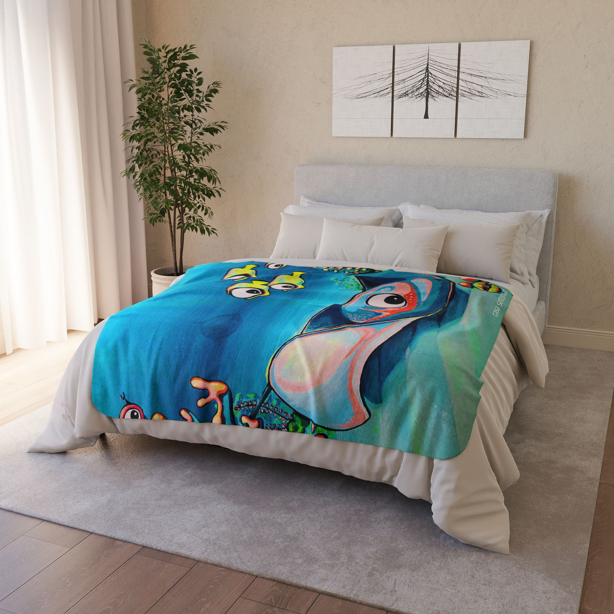 Cyclops Stingray Fleece Sherpa Blanket