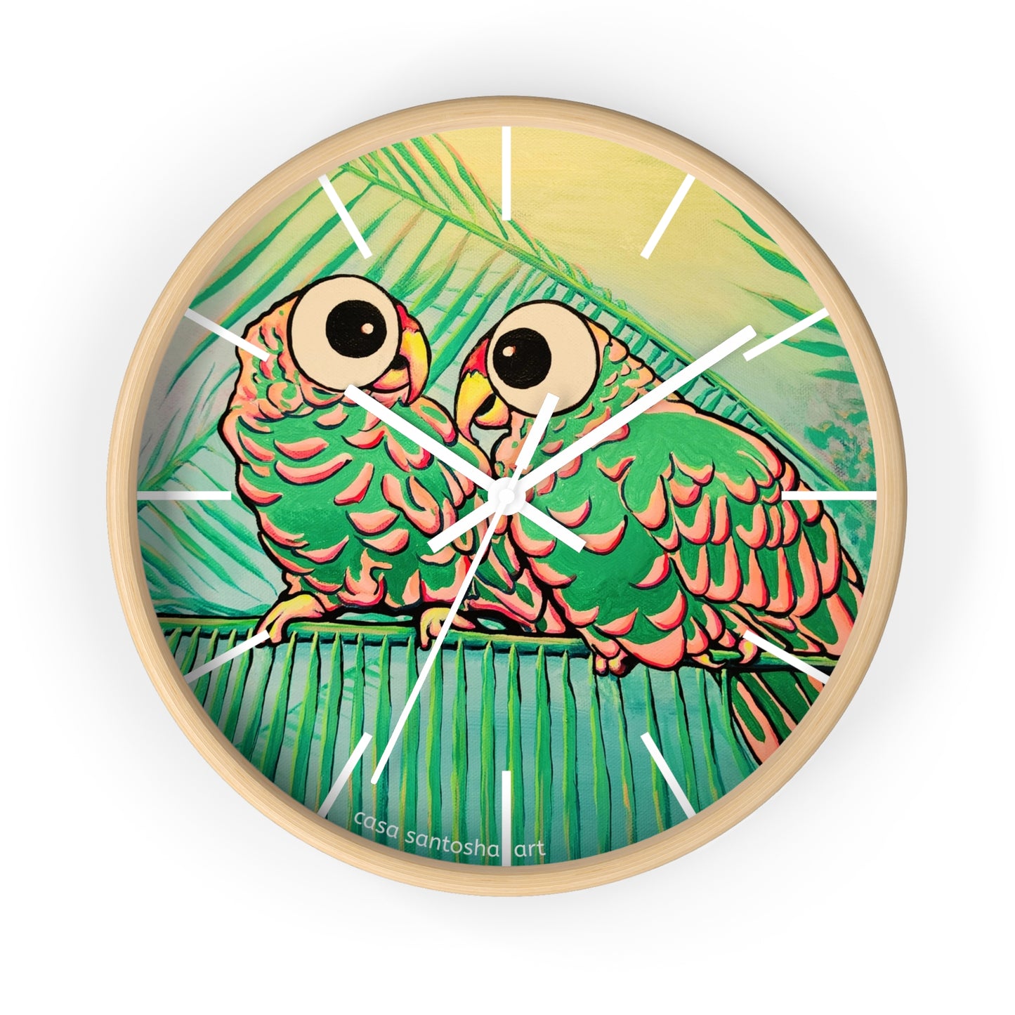 Chatty Cyclops Parrots Pop Art Wall Clock
