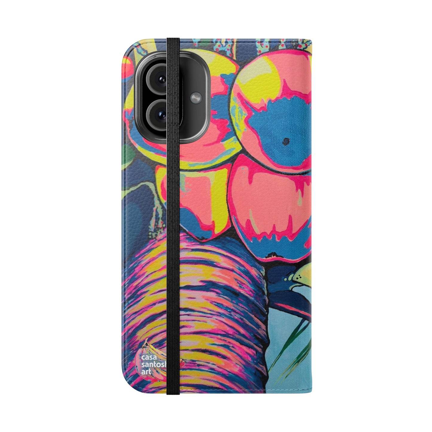 Neon Coconuts Flip Phone Case – Wallet Cover with Card Slots