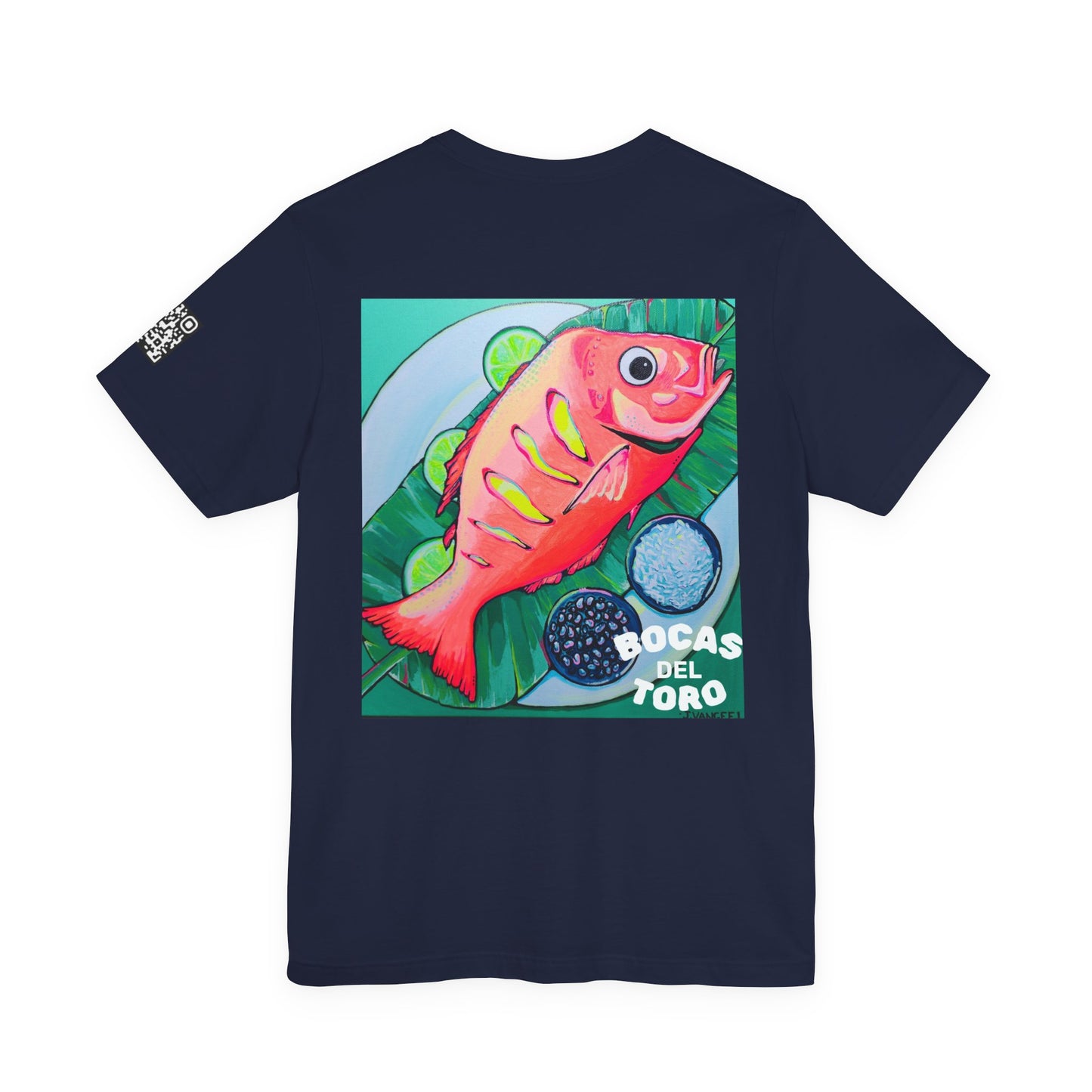 T-shirt unisexe néon à motif poisson frit