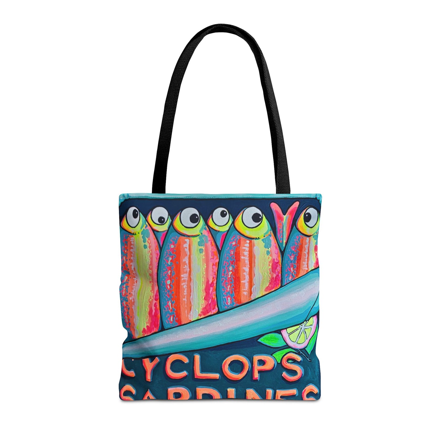 Premium Neon Sardines Tote Bag, Original Artist Design, Reusable Shopping Tote, Eco-Friendly