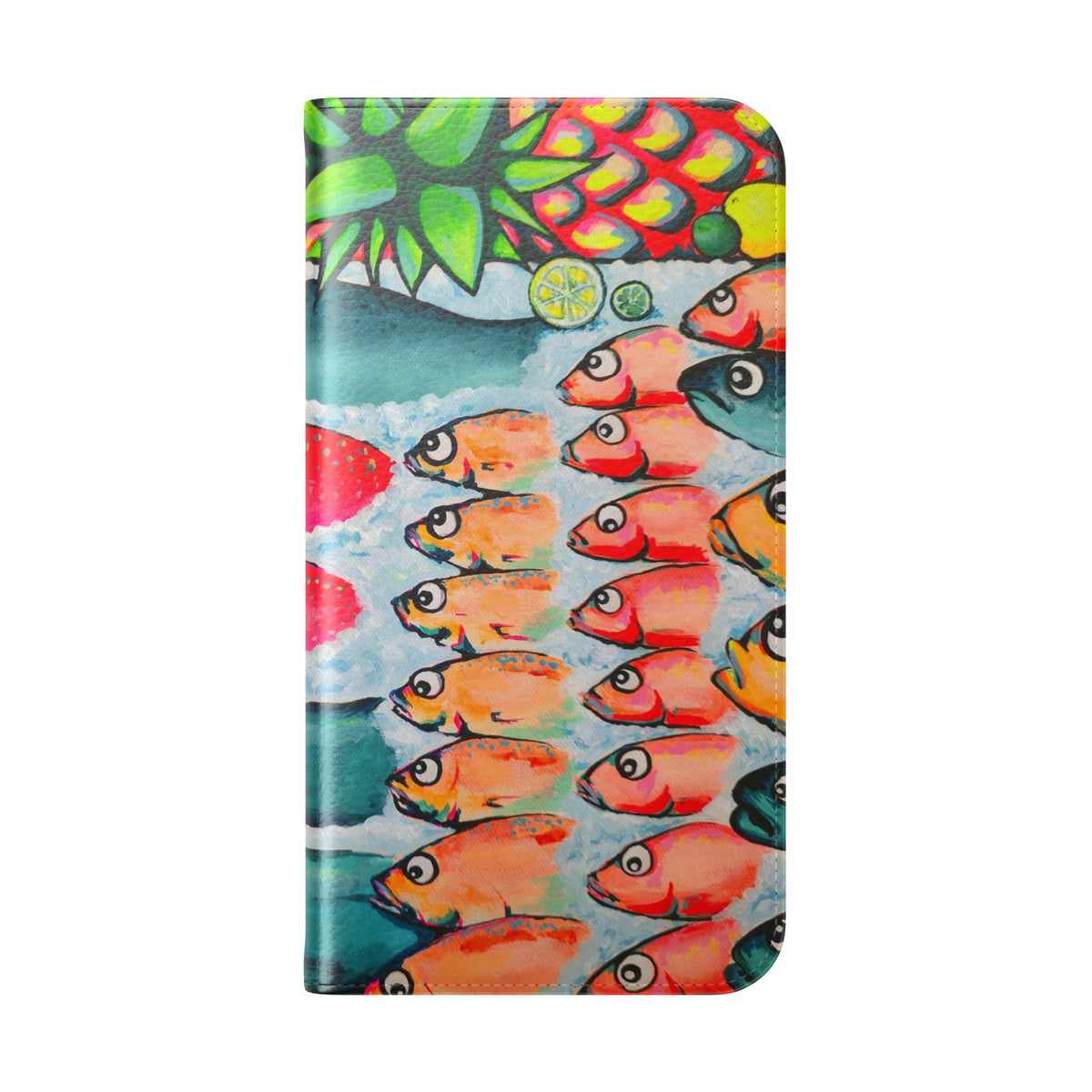 Neon Cabo Fish Market Flip Phone Case – Wallet Cover with Card Slots