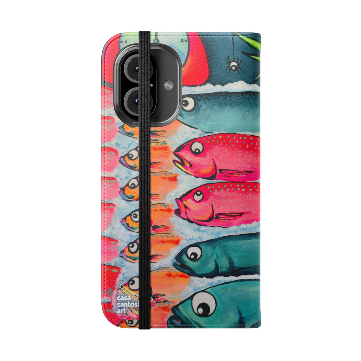 Neon Cabo Fish Market Flip Phone Case – Wallet Cover with Card Slots