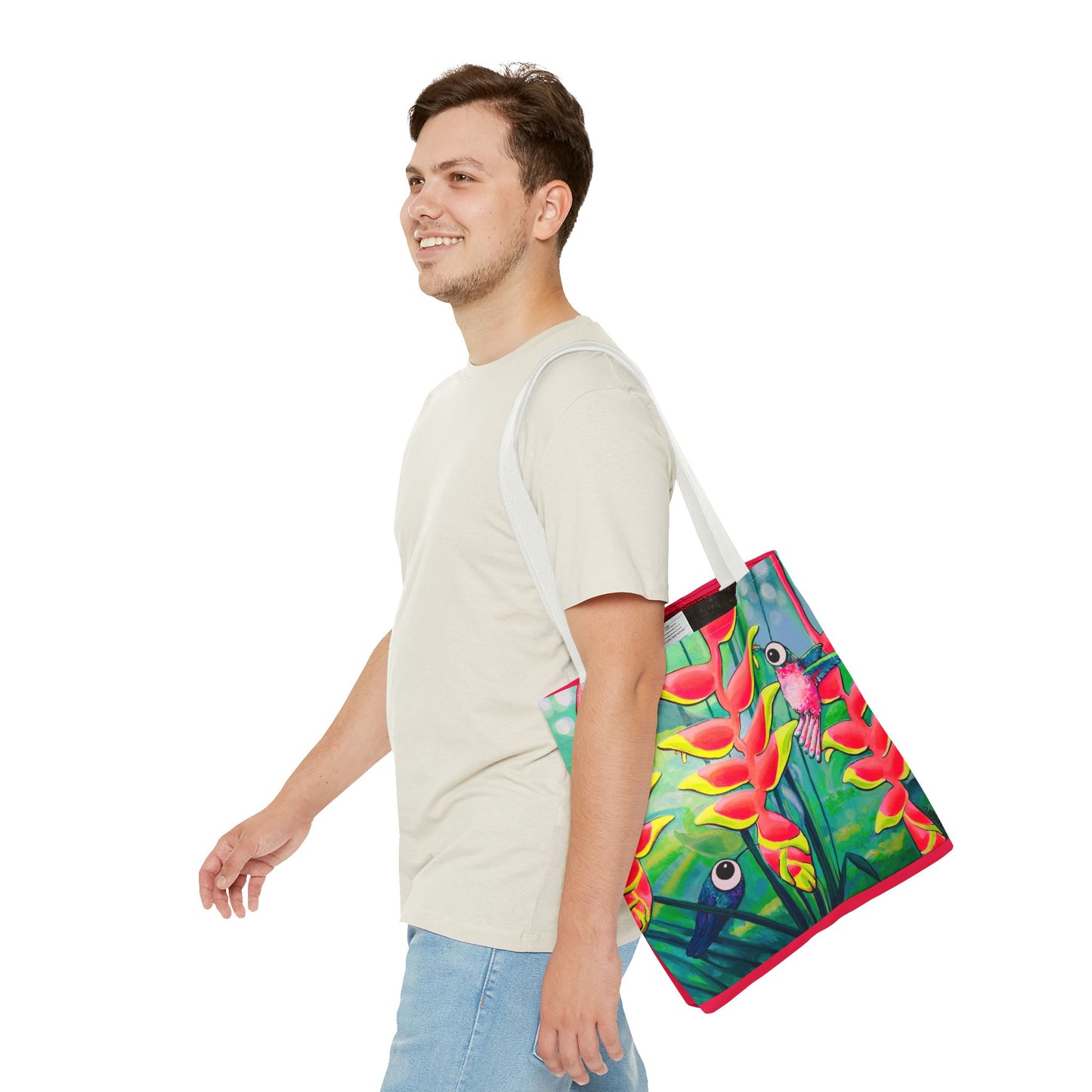 Premium Cyclops Hummingbirds Tote Bag, Original Artist Design, Reusable Shopping Tote,  Eco-Friendly