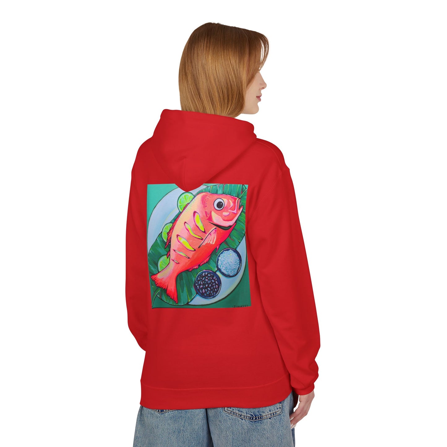 Unisex Neon Fried Fish Soft Hoodie