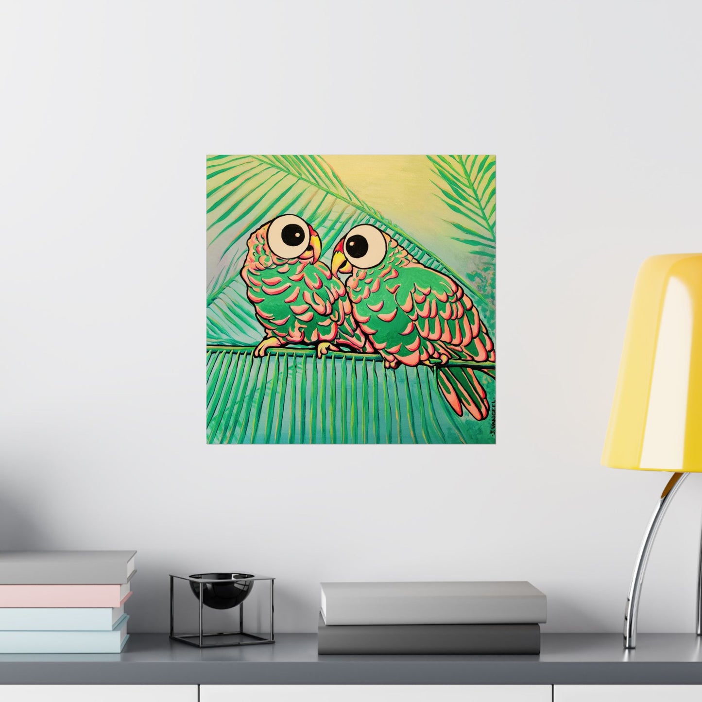 Chatty Cyclops Parrots Giclée Art Poster
