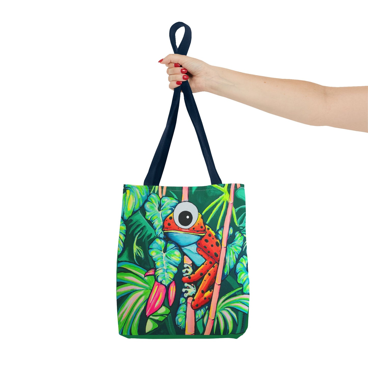 Premium Cyclops Red Frog Tote Bag, Original Artist Design, Reusable Shopping Tote, Eco-Friendly