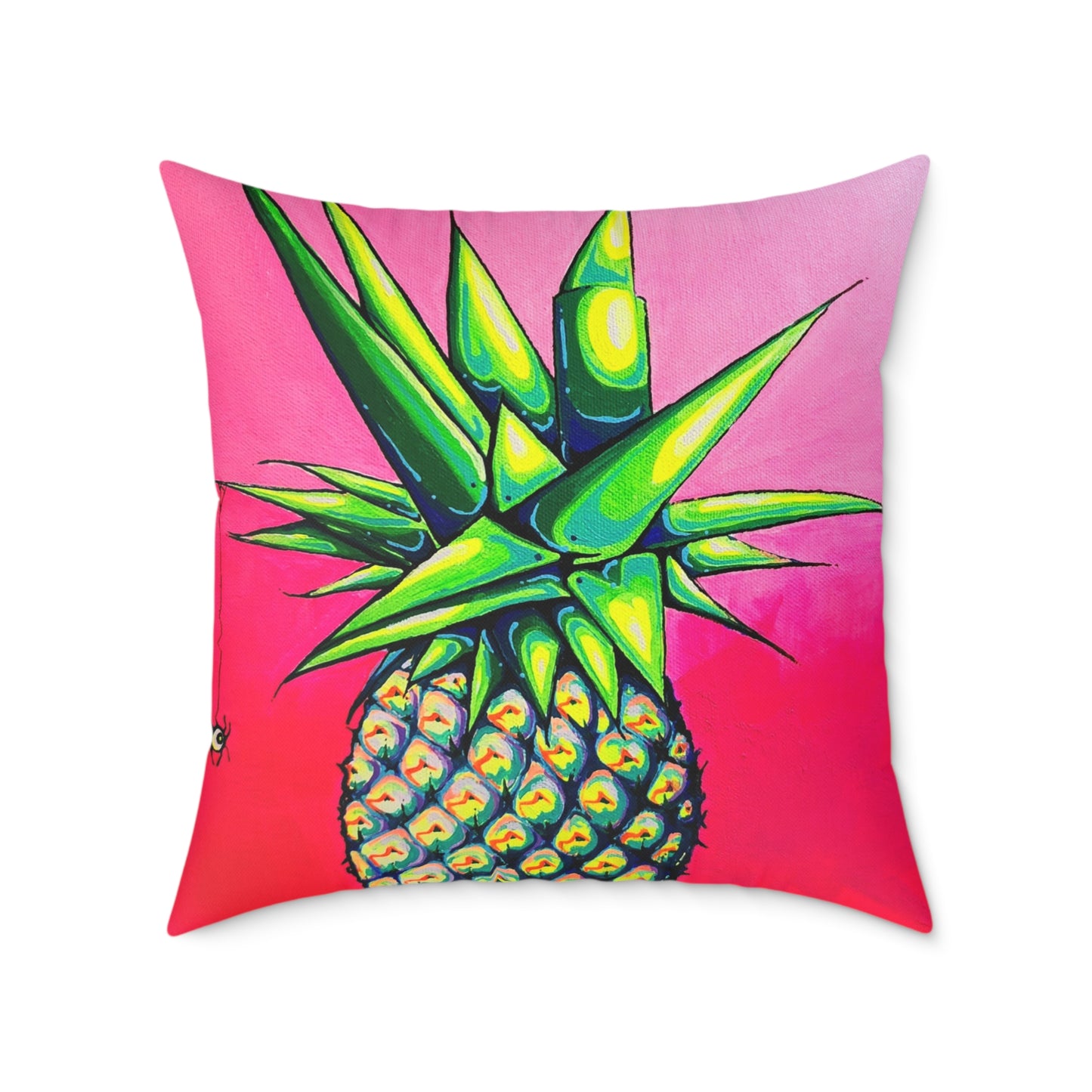 Neon Pineapple Art Canvas Decorative Pillow
