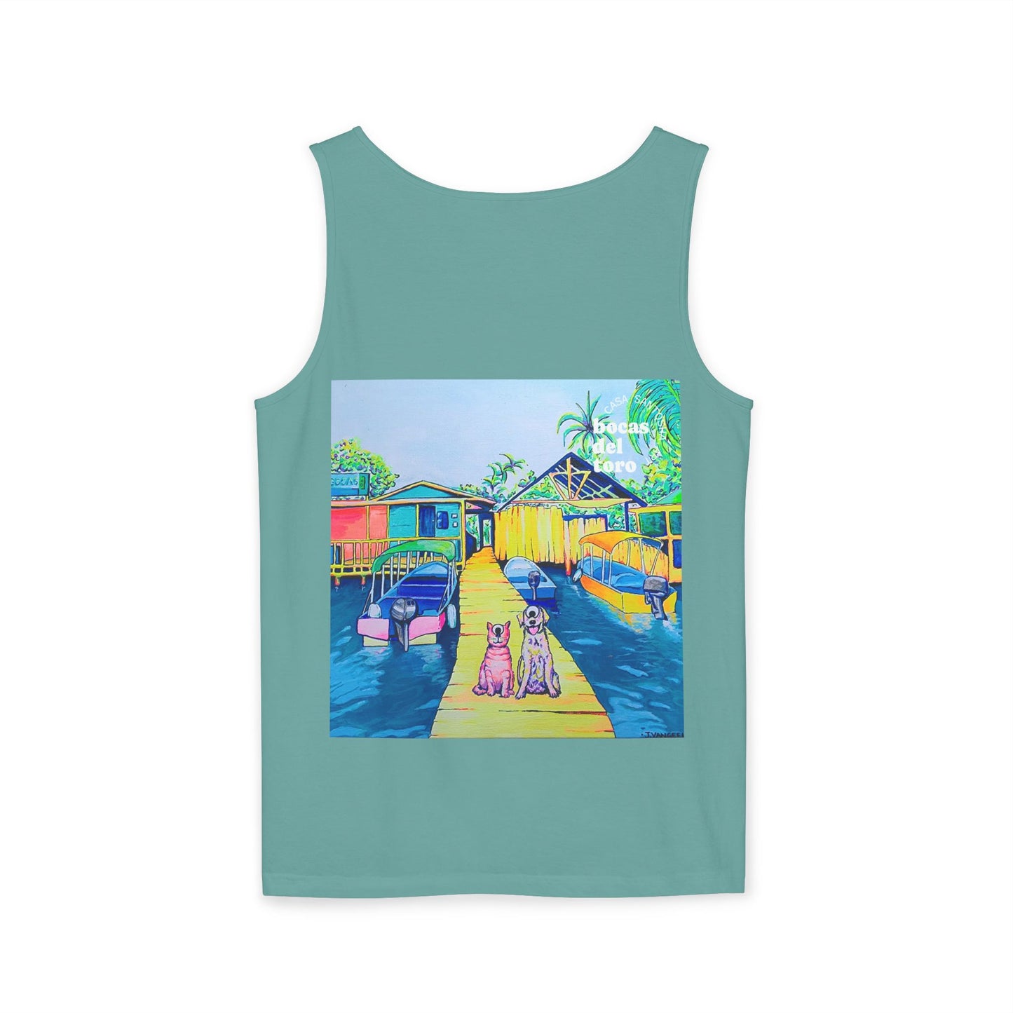 Unisex Cyclops Cat and Dog in Bocas Tank Top - Perfect for Summer Vibes
