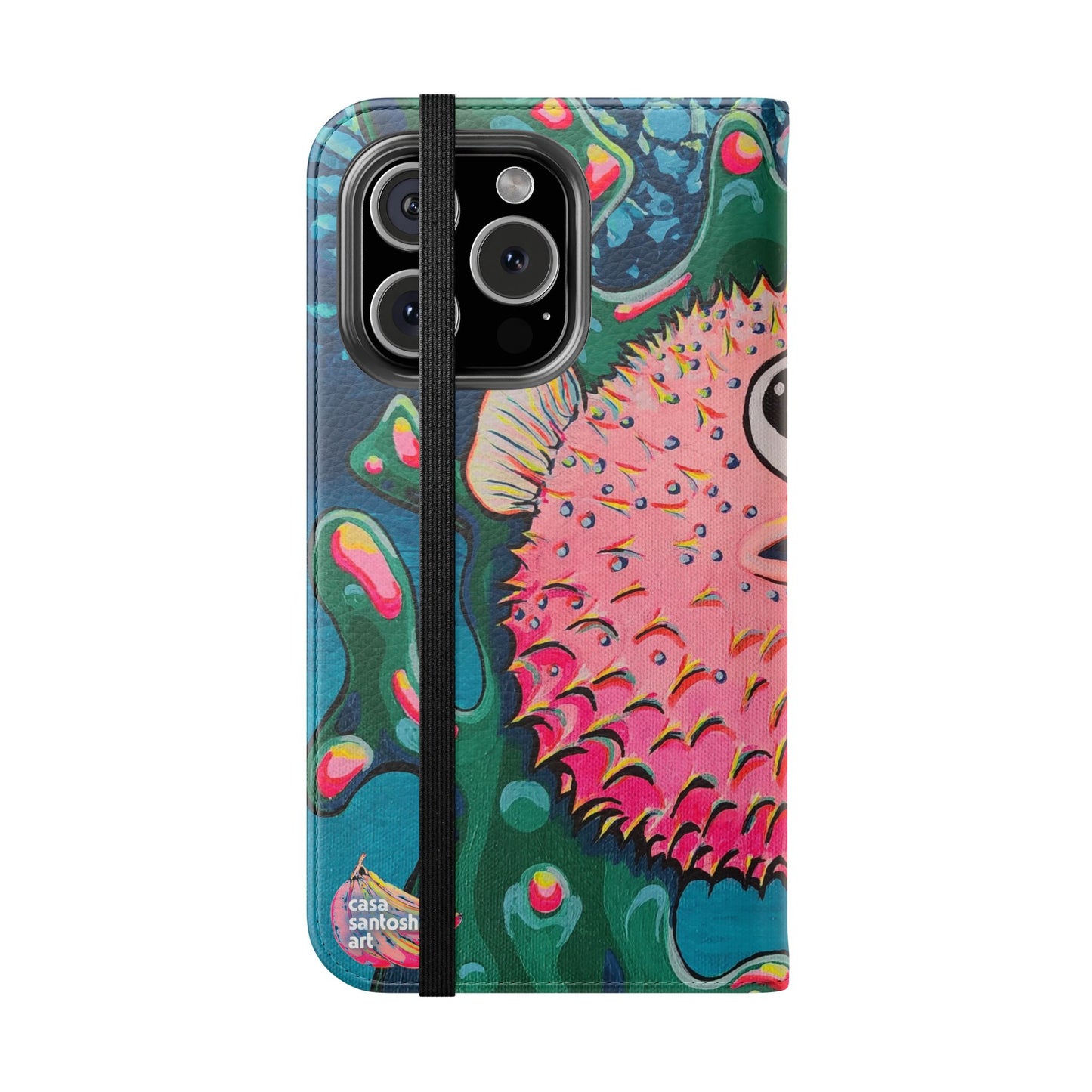 Cyclops Pufferfish Flip Phone Case – Wallet Cover with Card Slots