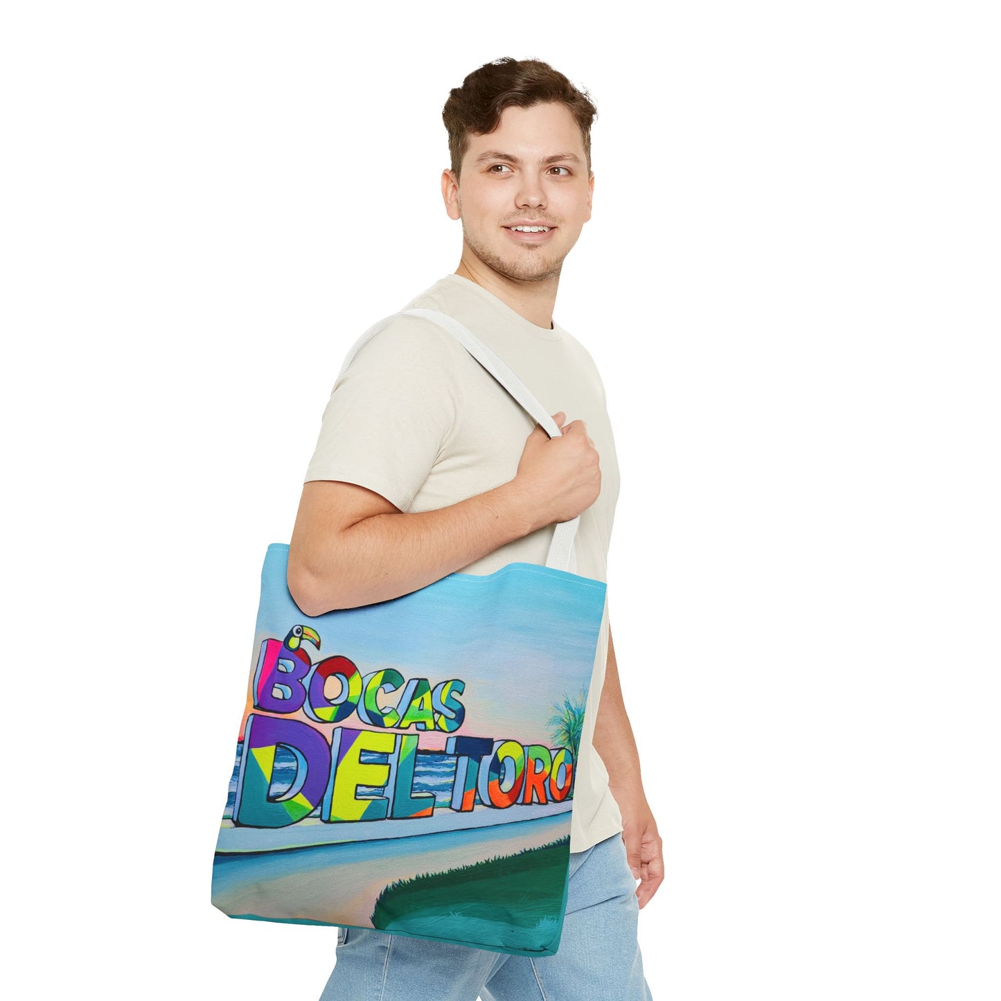Premium Bocas Del Toro Sign Tote Bag, Original Artist Design, Reusable Shopping Tote,  Eco-Friendly