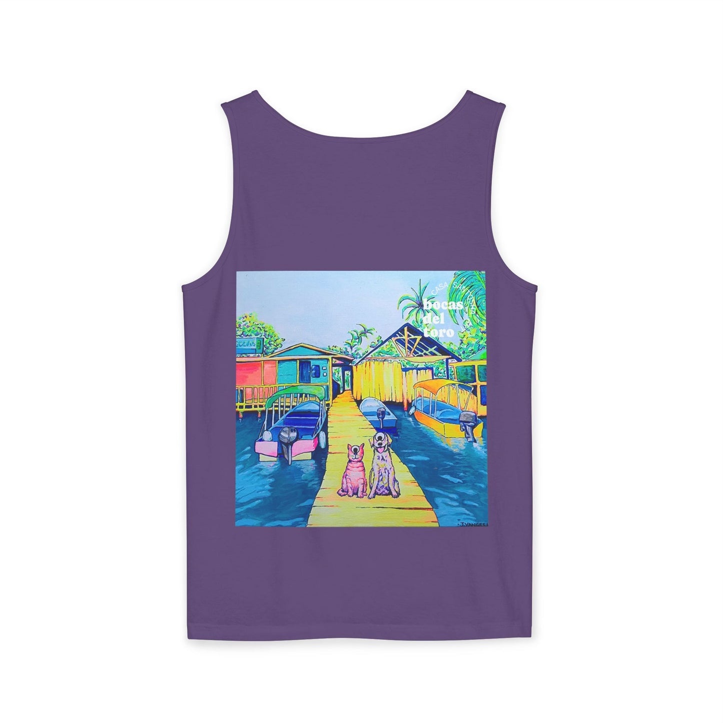 Unisex Cyclops Cat and Dog in Bocas Tank Top - Perfect for Summer Vibes