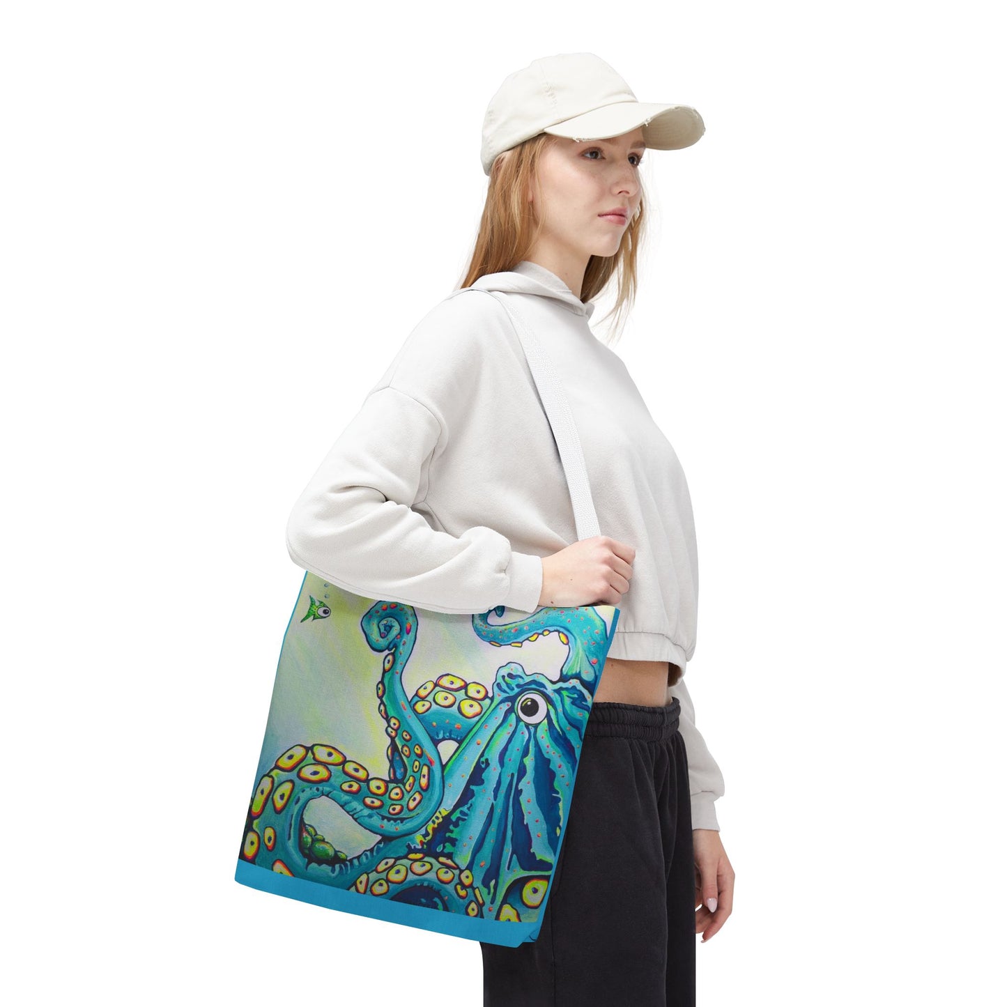 Premium Cyclops Octopus Tote Bag, Original Artist Design, Reusable Shopping Tote,  Eco-Friendly
