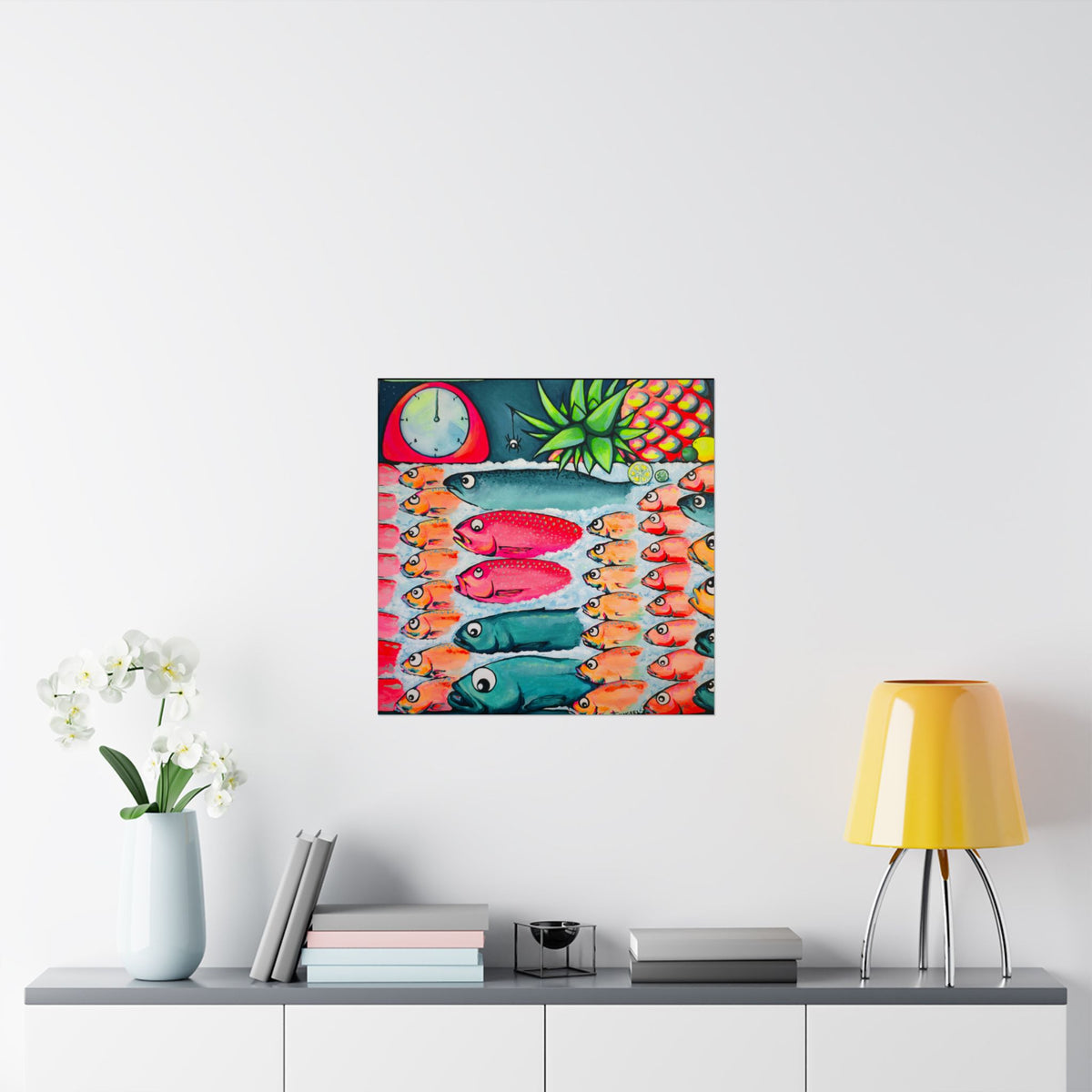 Neon Cabo Fish Market Giclée Art Poster