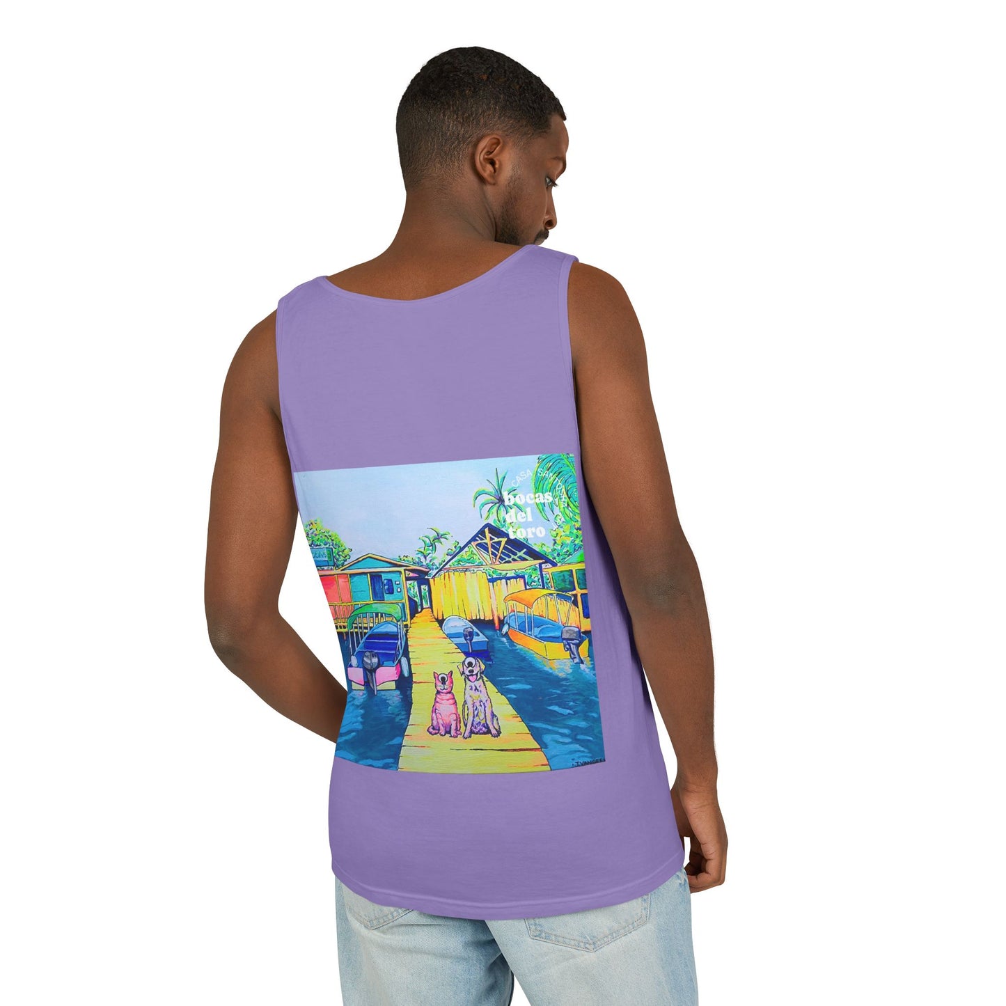 Unisex Cyclops Cat and Dog in Bocas Tank Top - Perfect for Summer Vibes