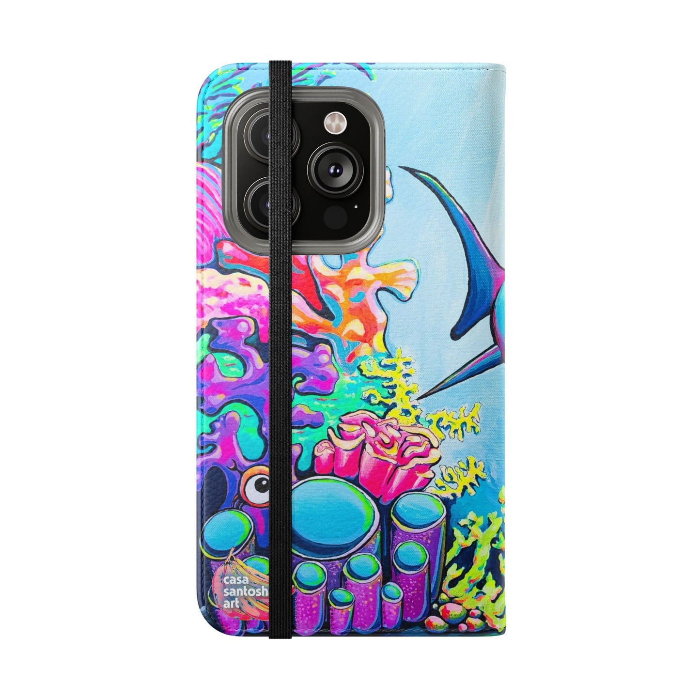 Cyclops Shark Flip Phone Case – Wallet Cover with Card Slots