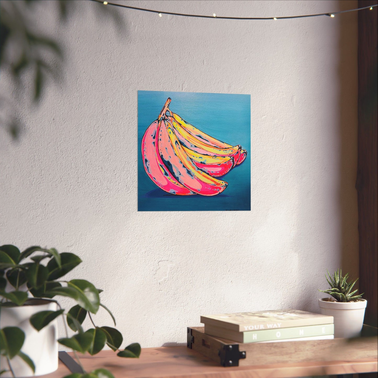 Neon Bananas Giclée Art Poster
