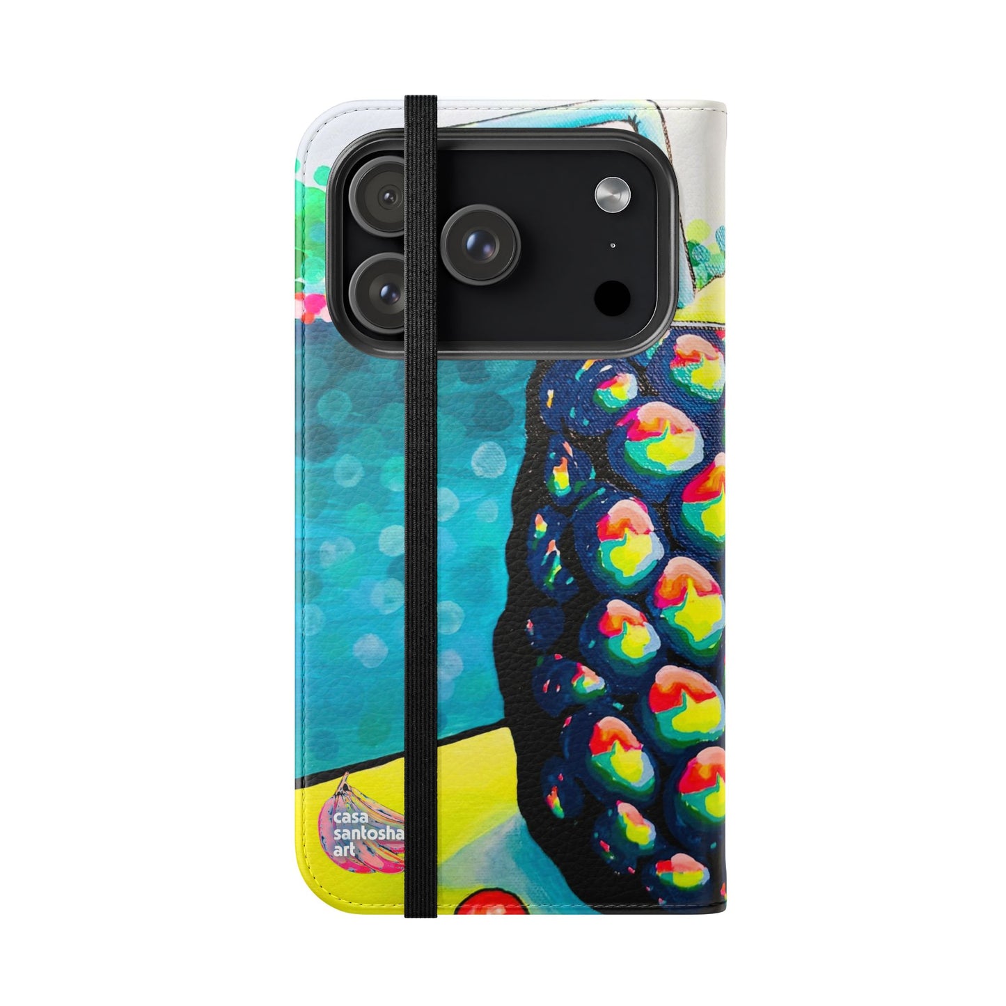 Neon Piña Colada Flip Phone Case – Wallet Cover with Card Slots