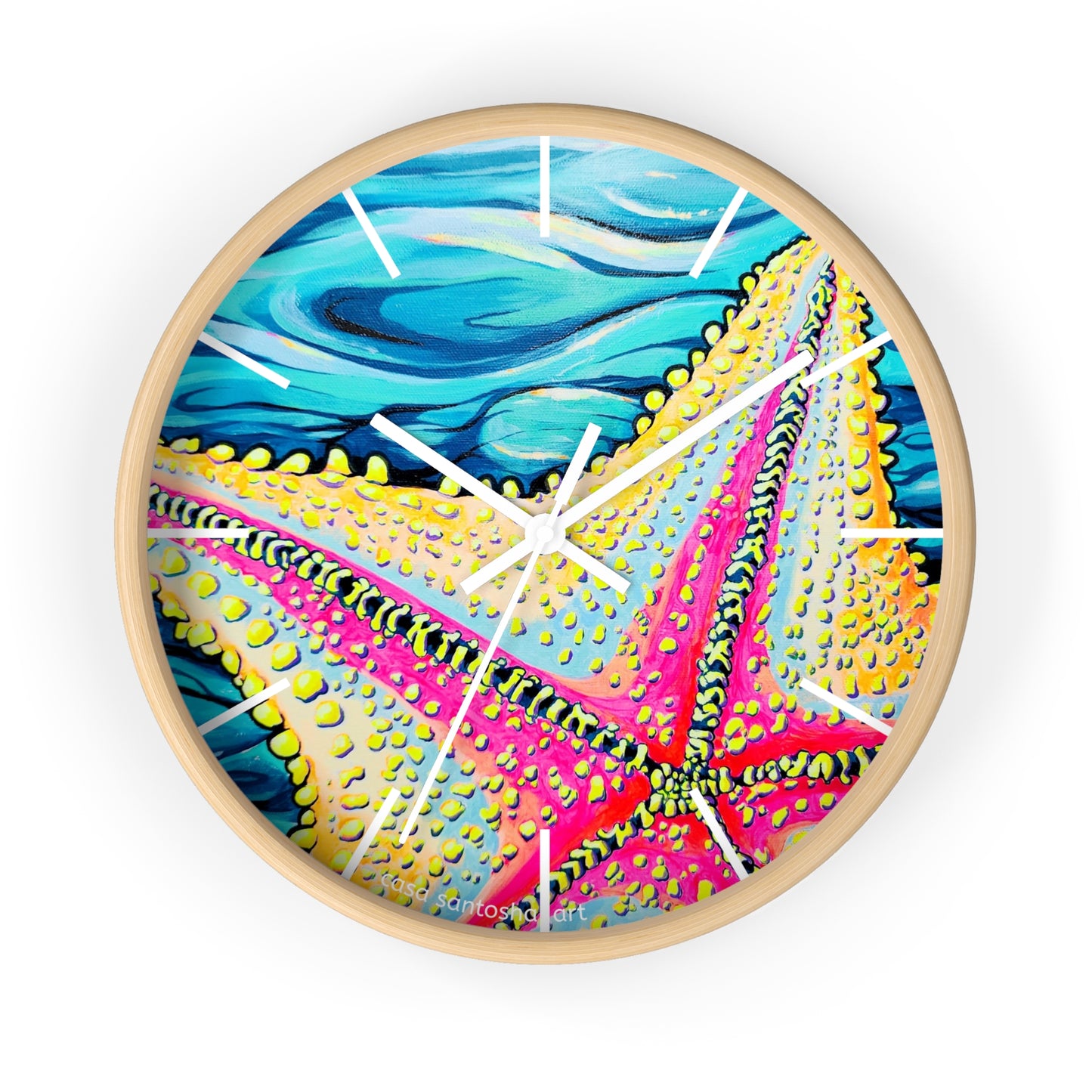 Starfish Beach Bocas Pop Art Wall Clock