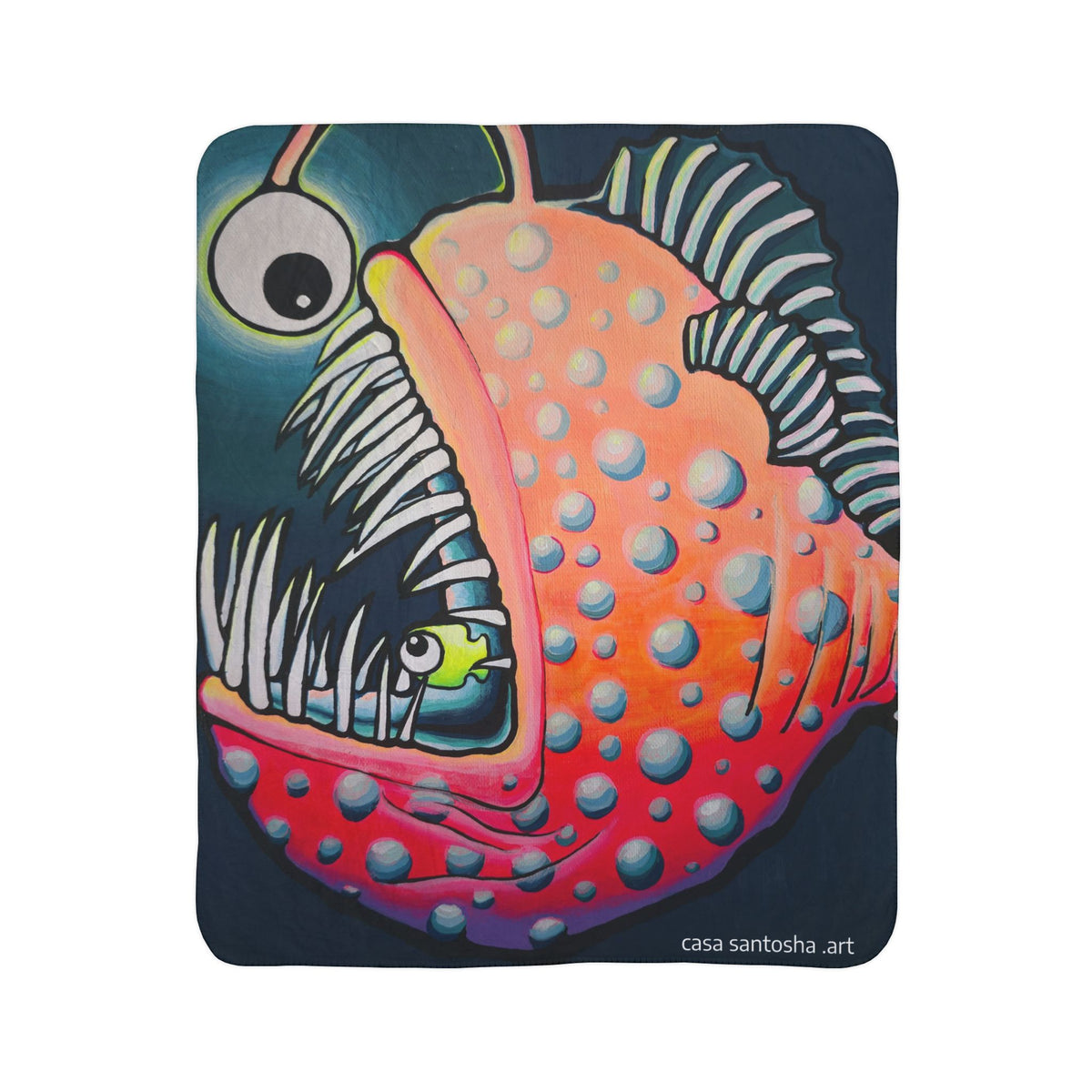 Cyclops Anglerfish Fleece Sherpa Blanket