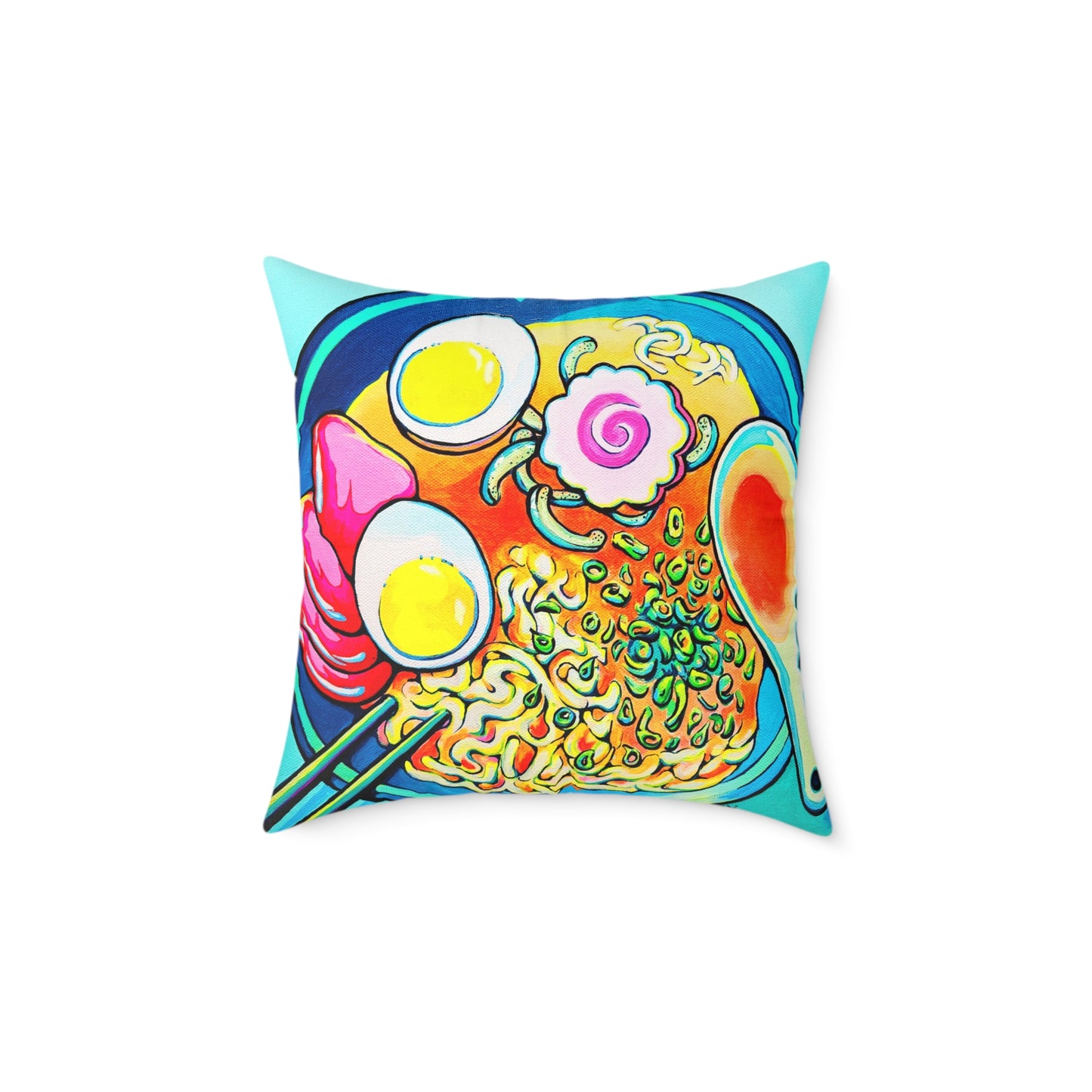 Neon Ramen Art Canvas Decorative Pillow