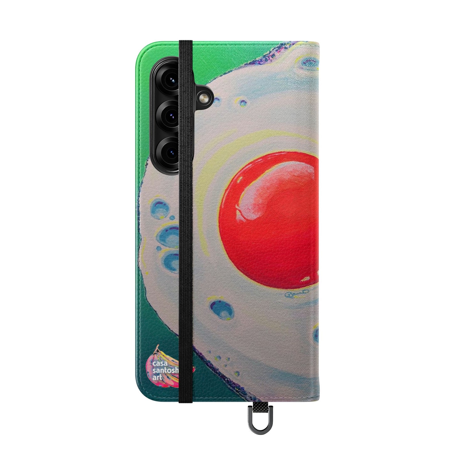 Neon Fried Egg Flip Phone Case – Wallet Cover with Card Slots