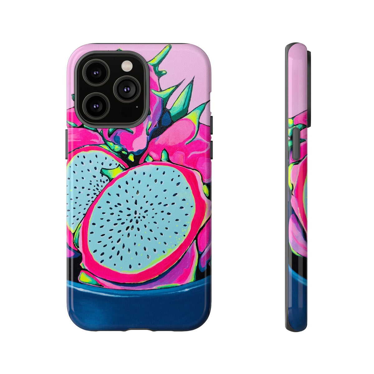 Coque de téléphone résistante Pitaya Rose Néon