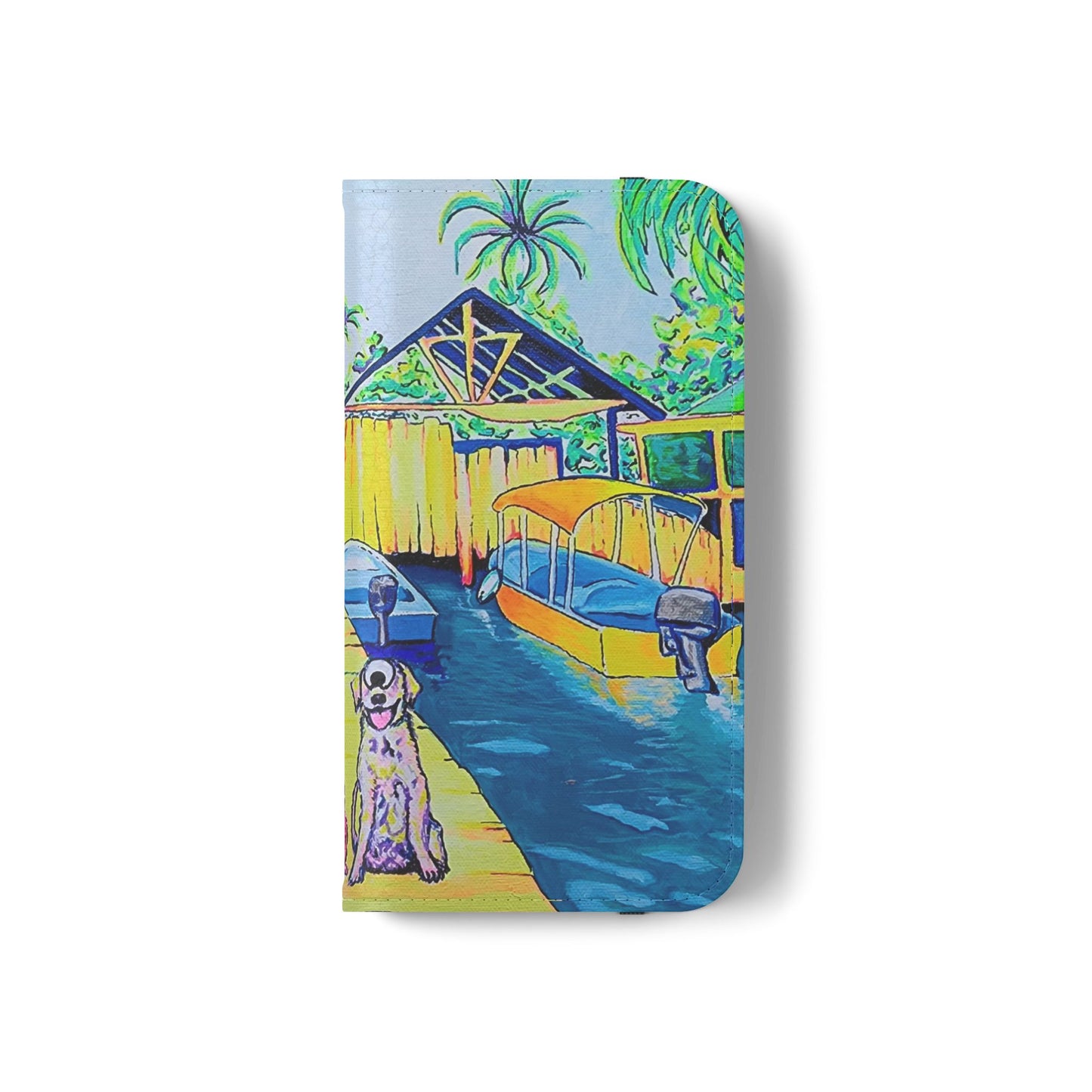 Cyclops Cat and Dog in Bocas Flip Phone Case – Wallet Cover with Card Slots
