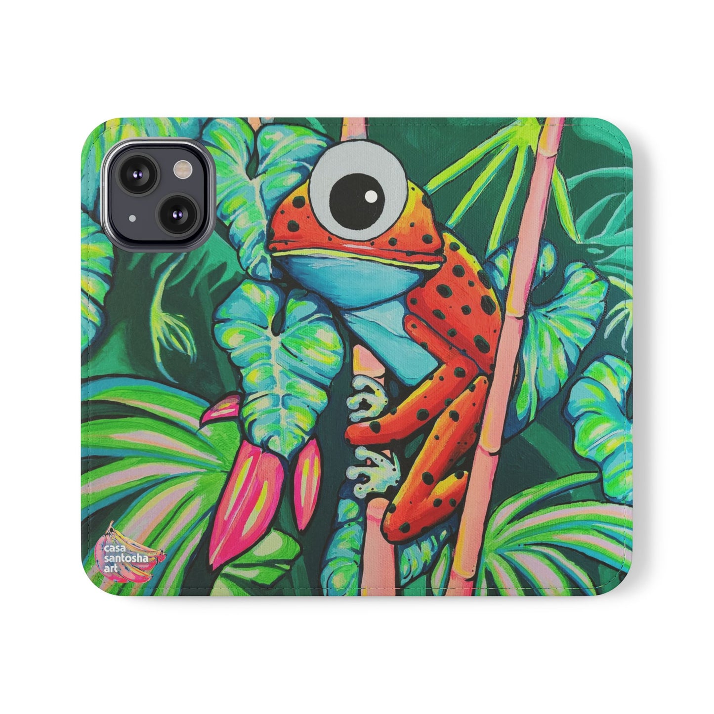 Cyclops Red Frog Flip Phone Case – Wallet Cover with Card Slots