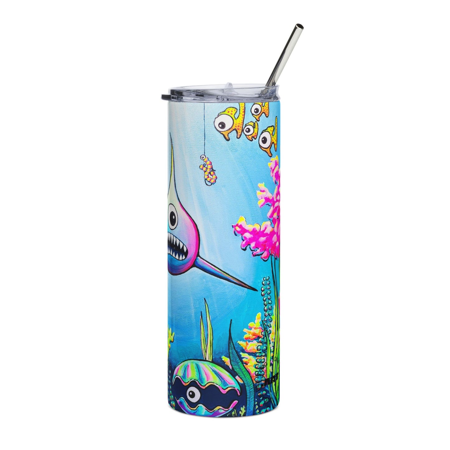 Cyclops Shark Stainless Steel Tumbler, 20oz | Fun Travel Mug, Eco-Friendly