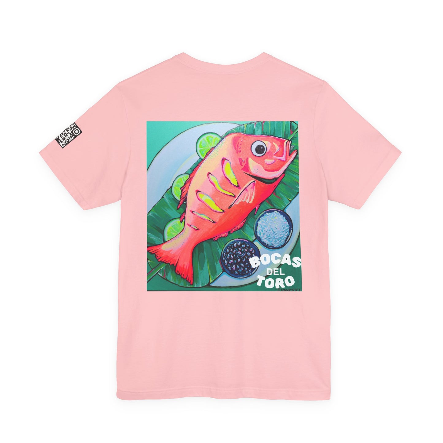 T-shirt unisexe néon à motif poisson frit