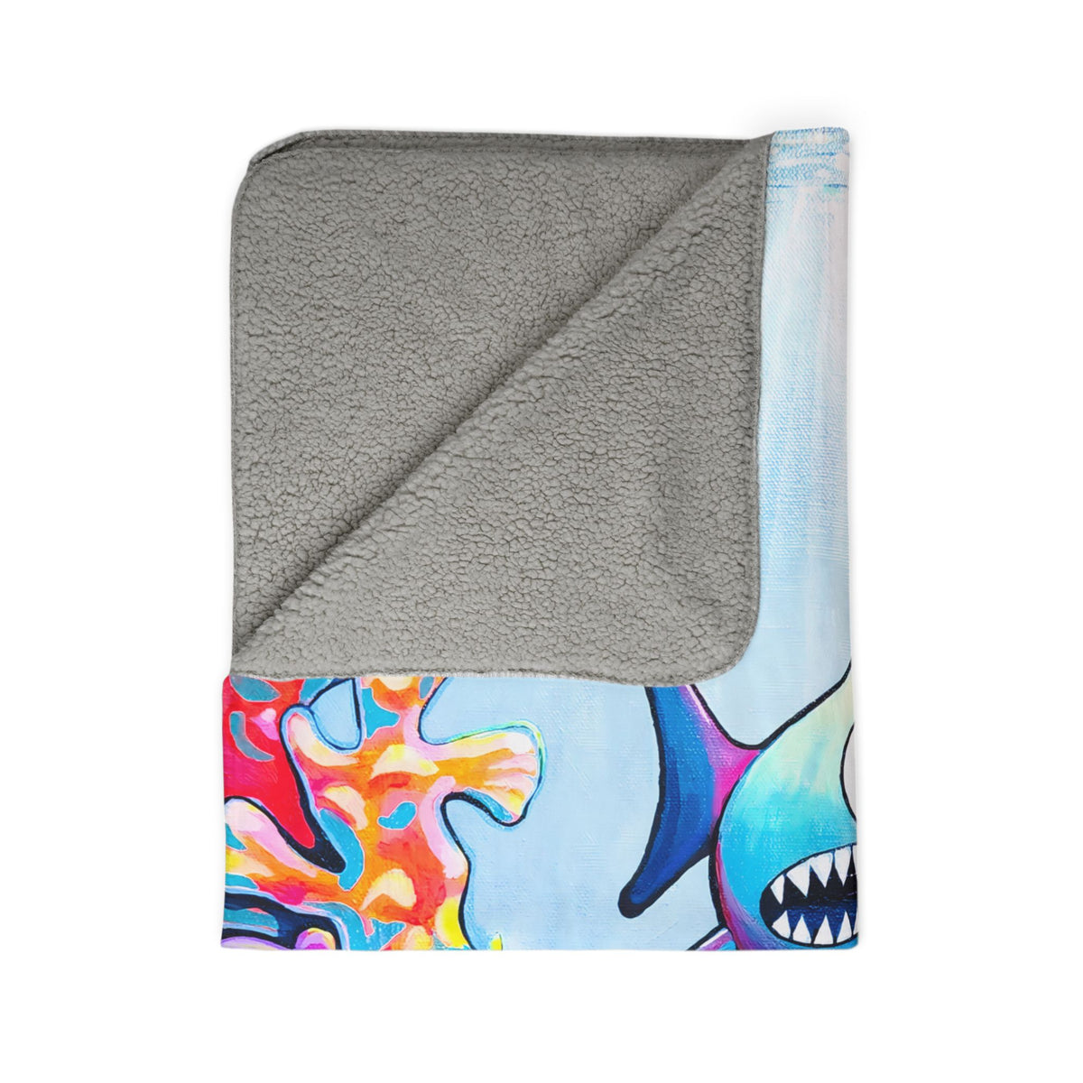 Cyclops Shark Fleece Sherpa Blanket