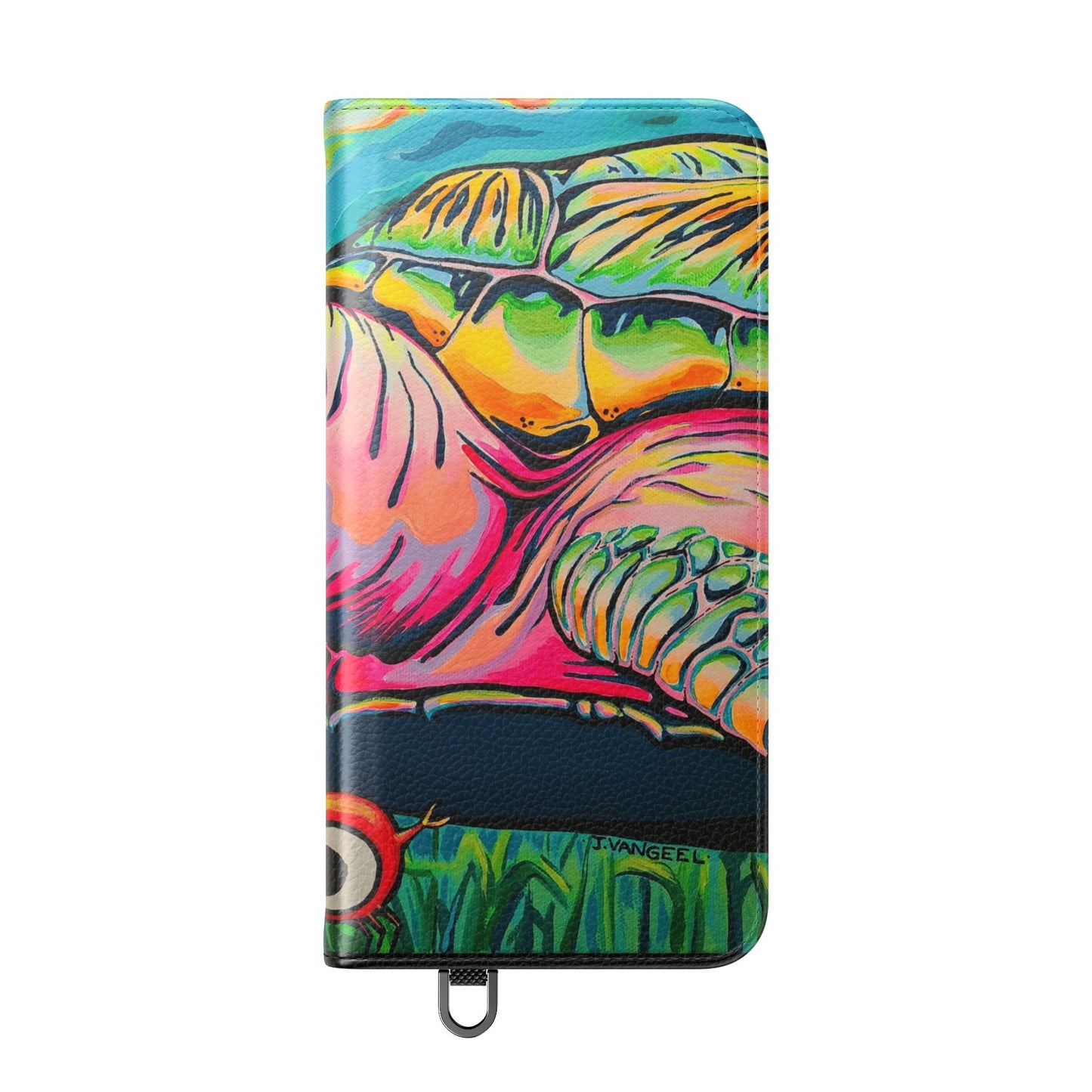 Cyclops Turtle Flip Phone Case – Wallet Cover with Card Slots