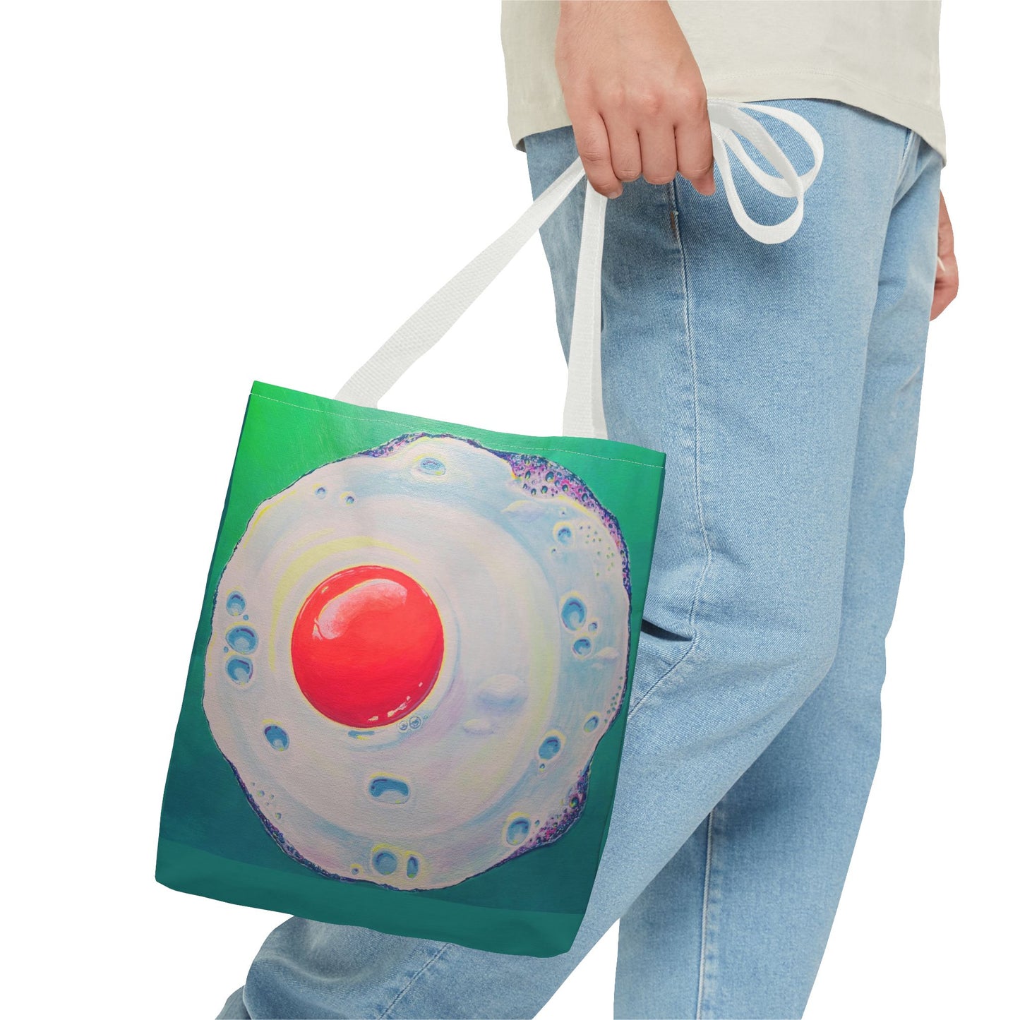 Premium Neon Fried Egg Tote Bag, Original Artist Design, Reusable Shopping Tote,  Eco-Friendly