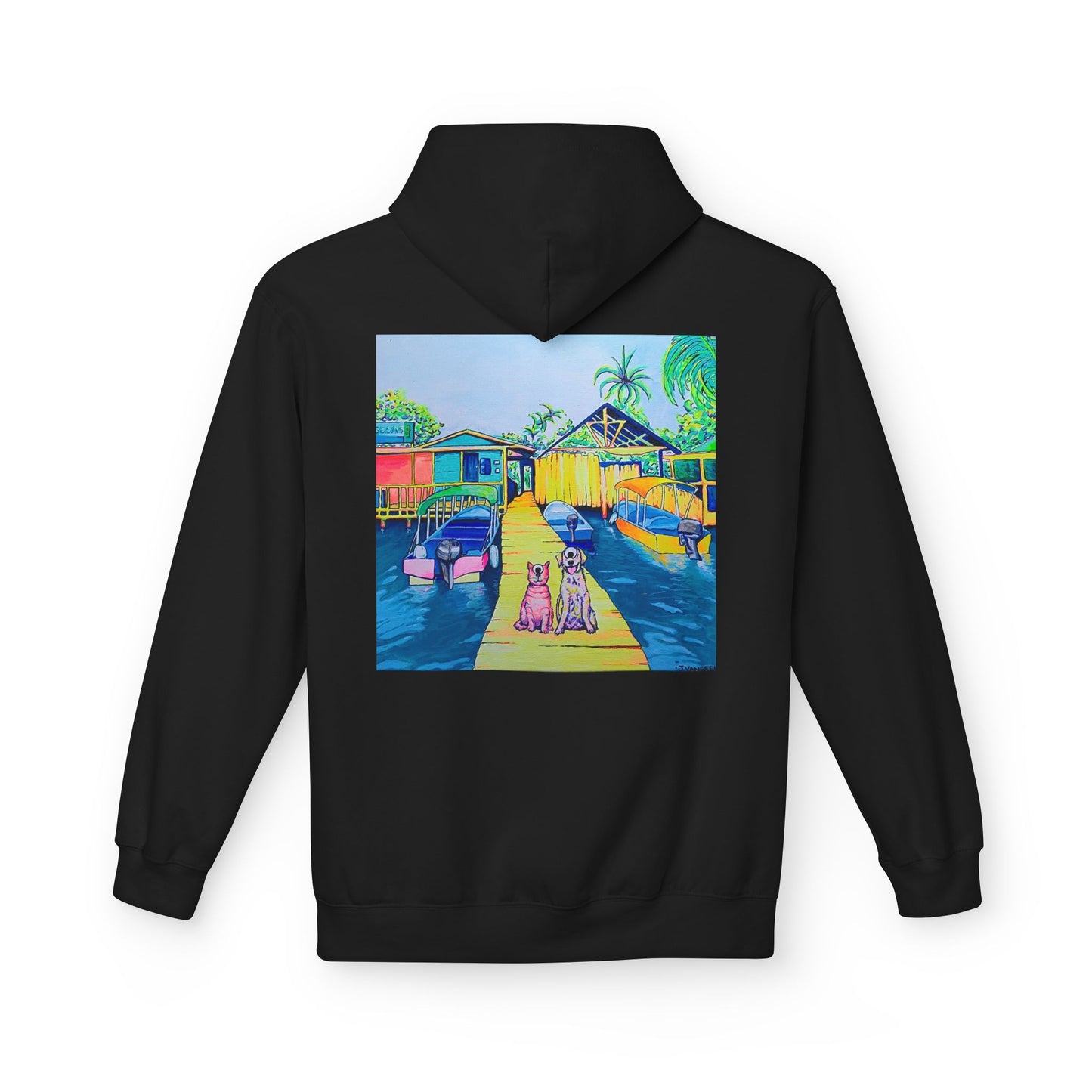 Unisex Cyclops Cat and Dog in Bocas Soft Hoodie