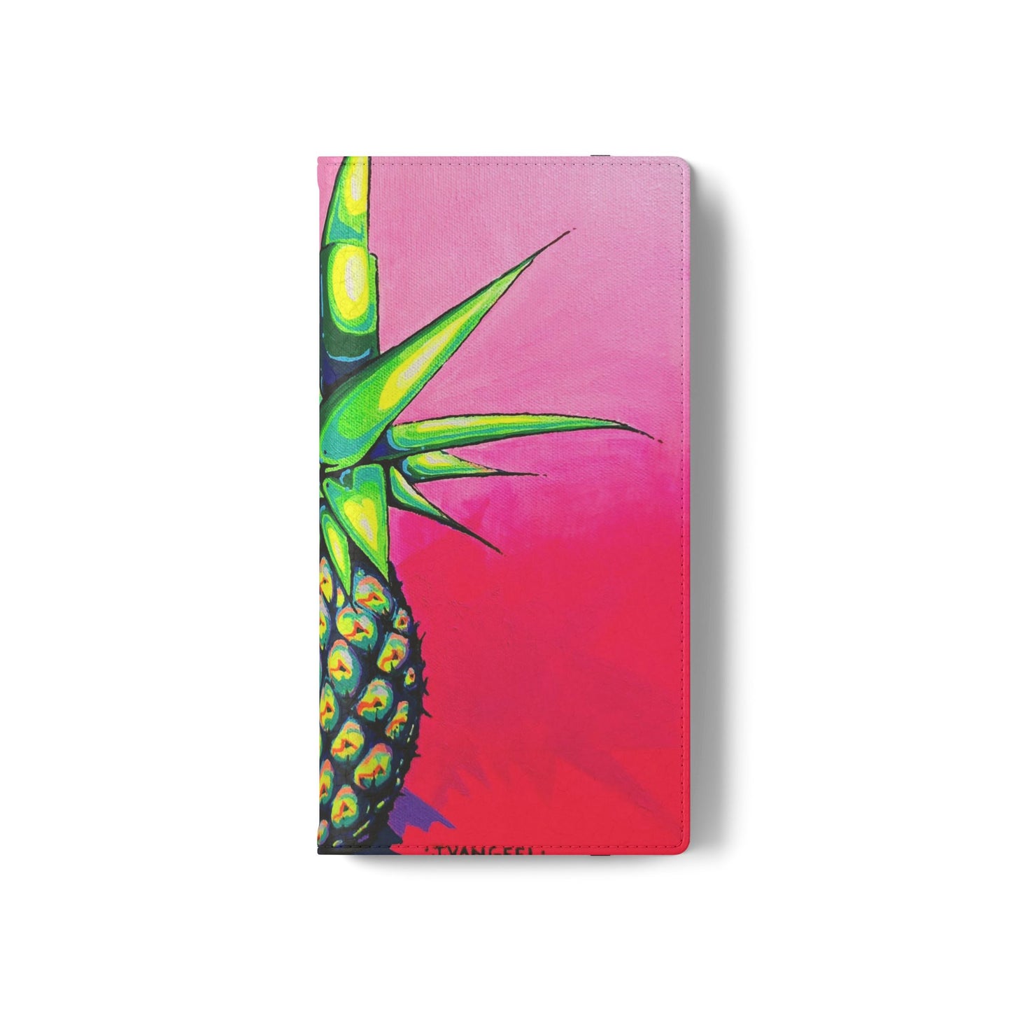 Neon Pineapple Flip Phone Case – Wallet Cover with Card Slots