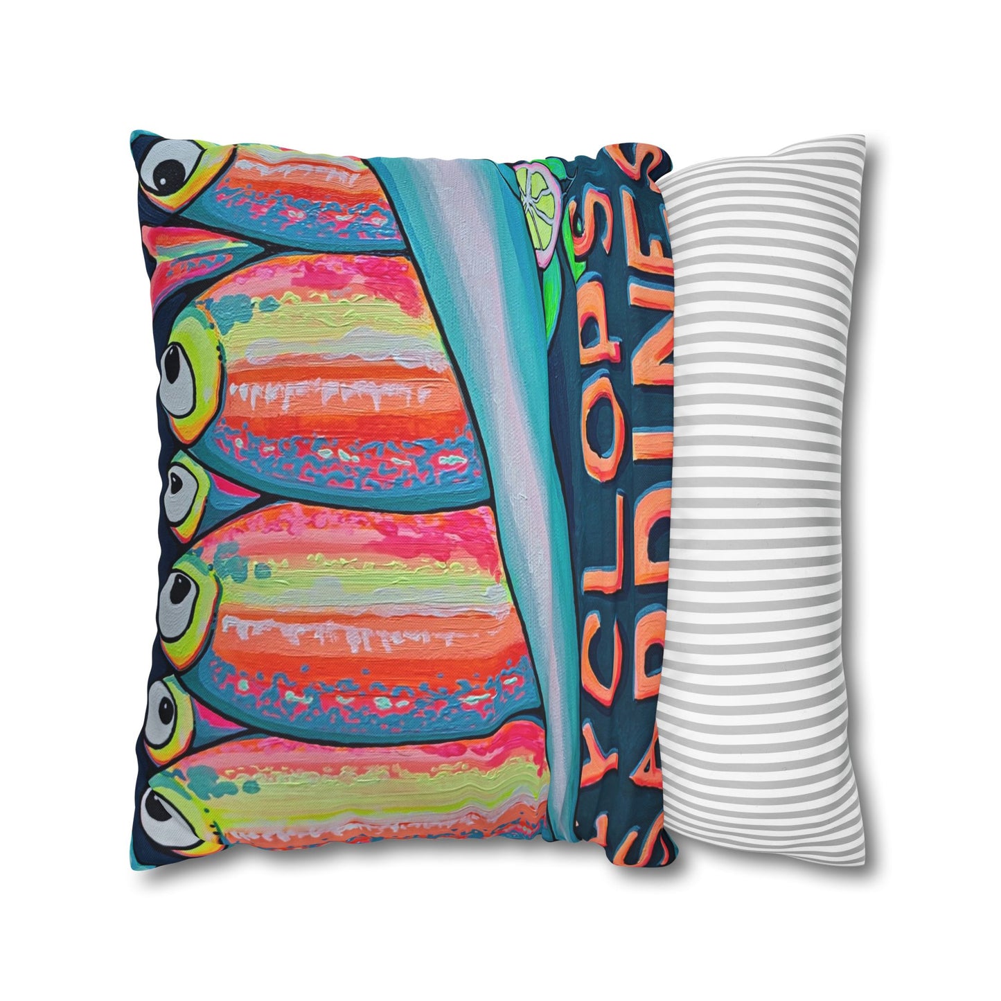Neon Sardines Pillowcase, Cover Only