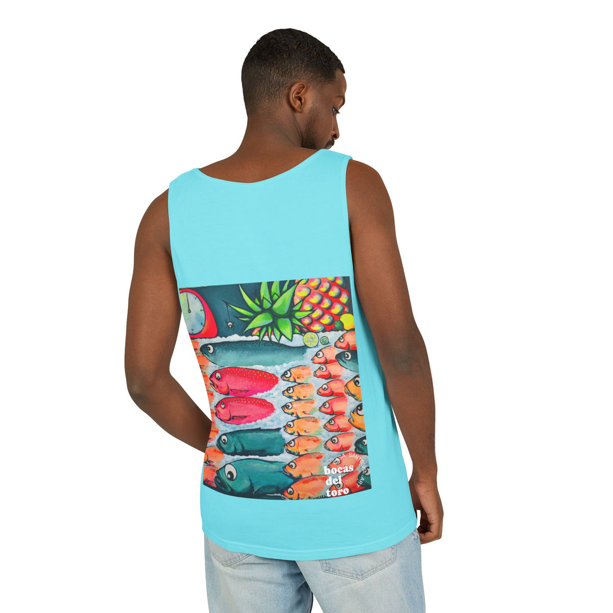 Unisex Neon Cabo Fish Market Tank Top