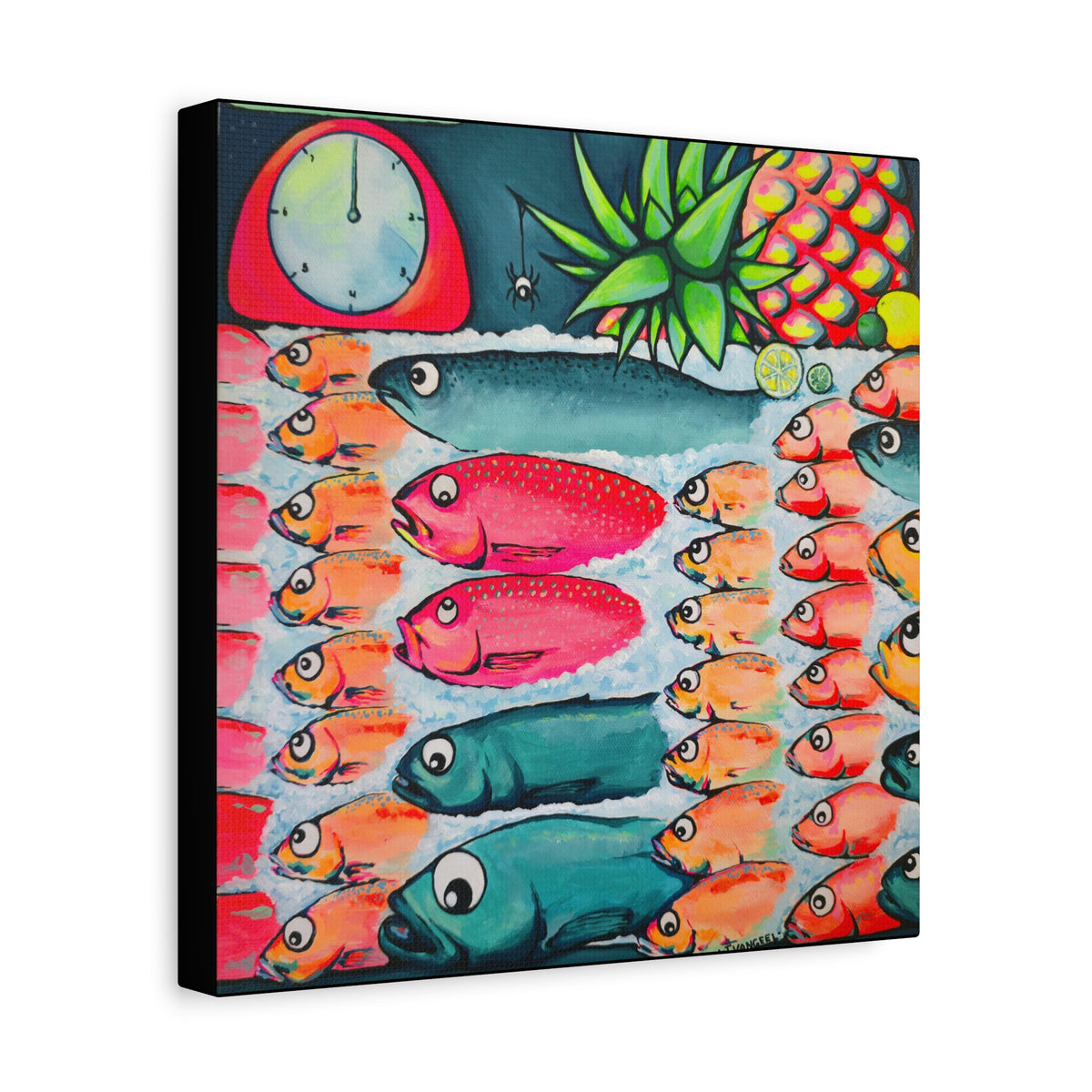 Neon Cabo Fish Market Canvas Wall Art