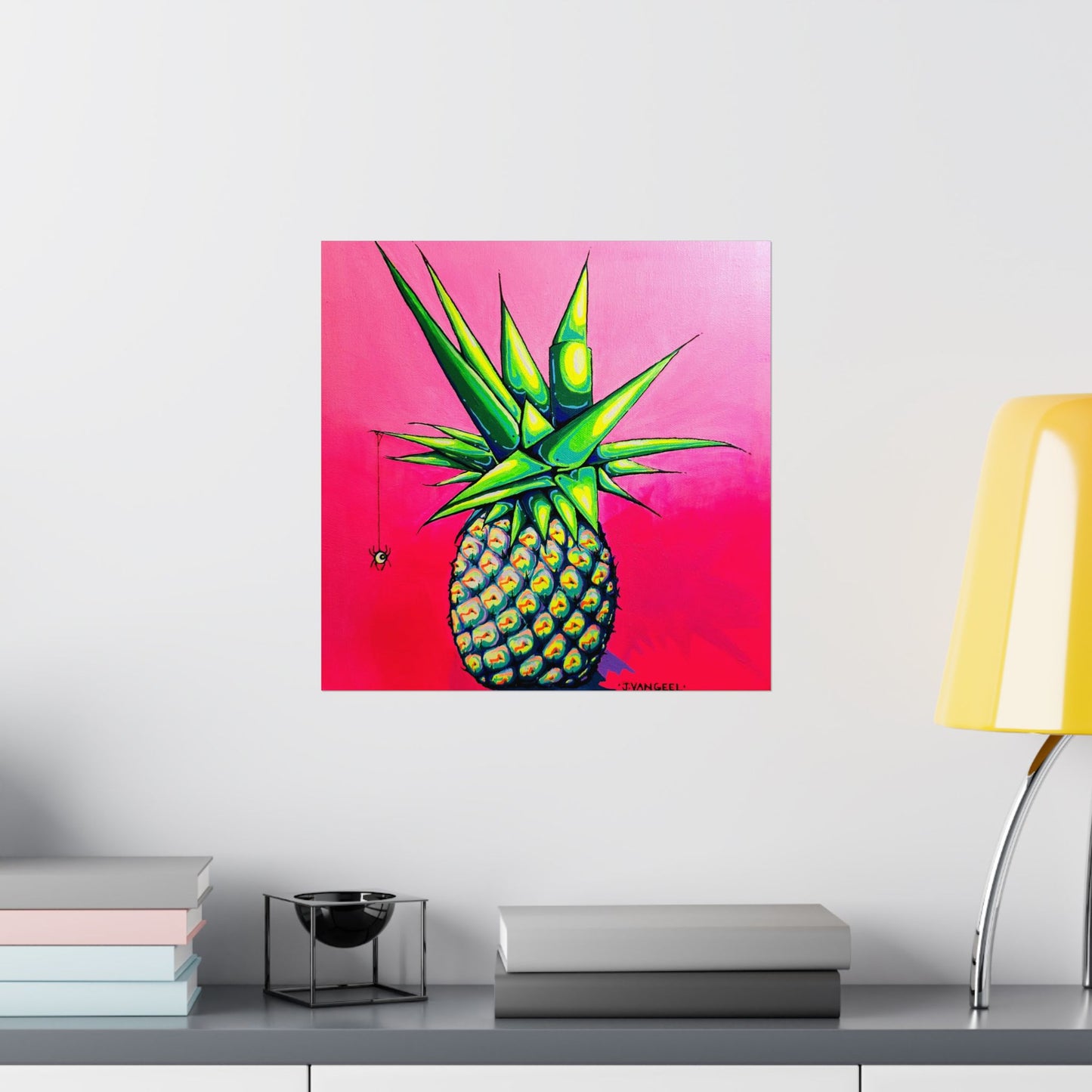 Neon Pineapple Giclée Art Poster