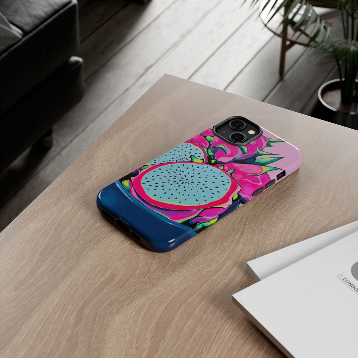 Coque de téléphone résistante Pitaya Rose Néon