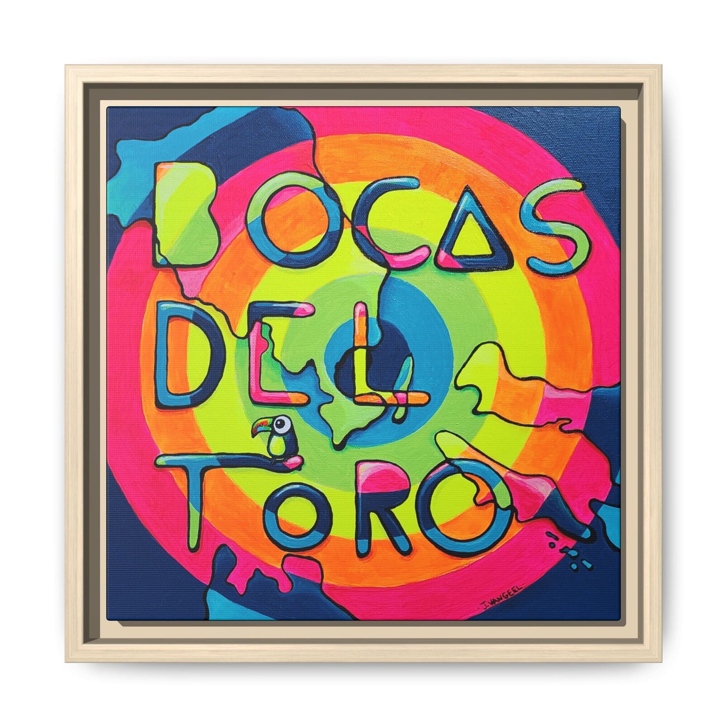 Framed Bocas Del Toro Islands Canvas Print