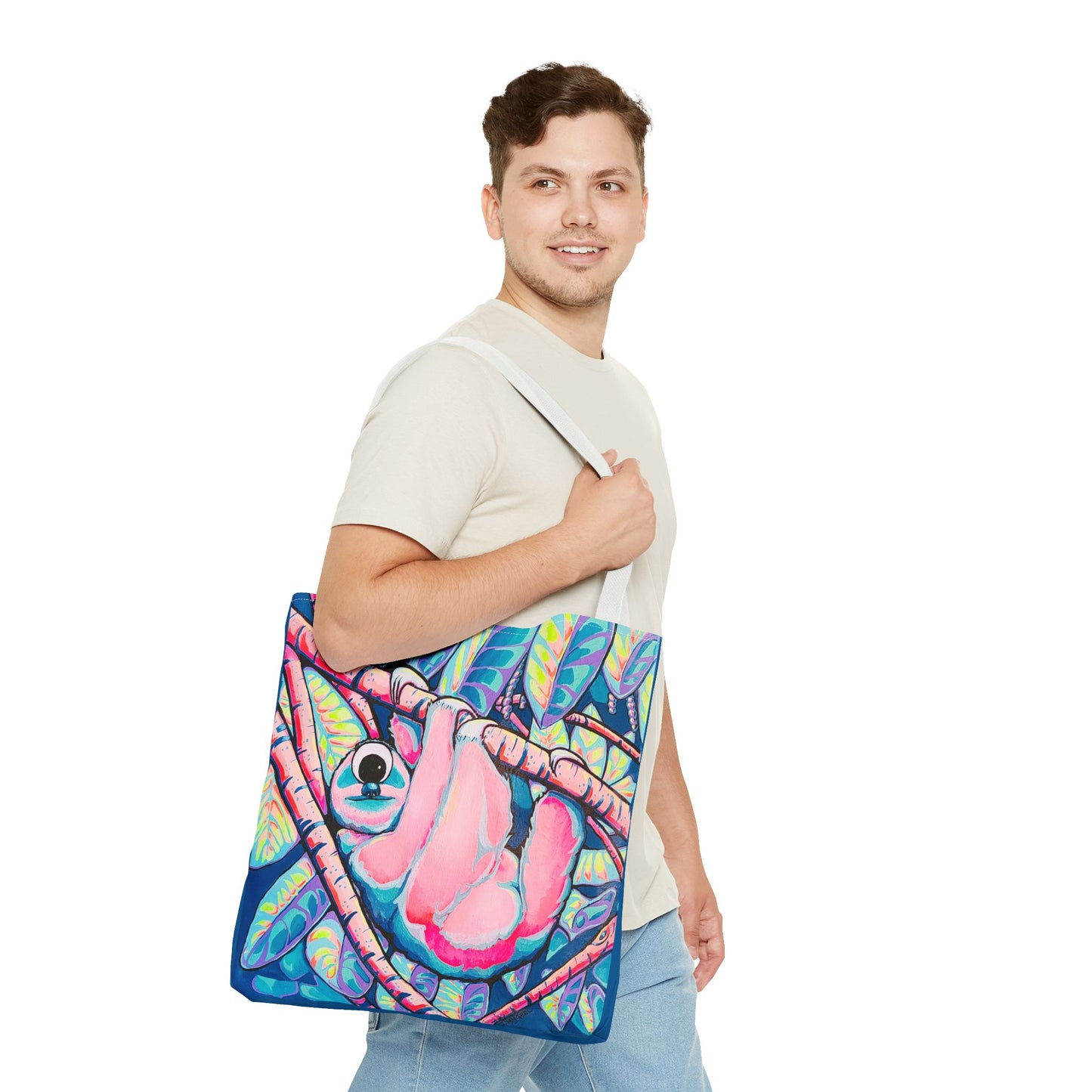 Premium Cyclops Sloth Tote Bag, Original Artist Design, Reusable Shopping Tote, Eco-Friendly