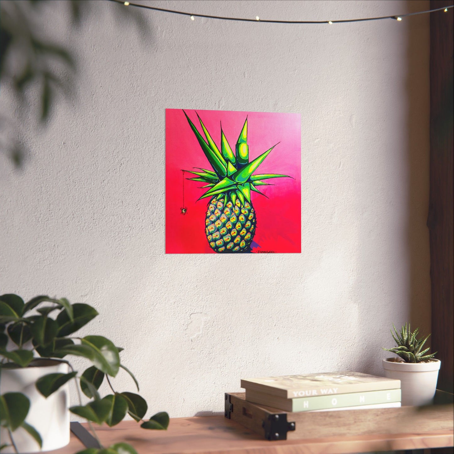 Neon Pineapple Giclée Art Poster