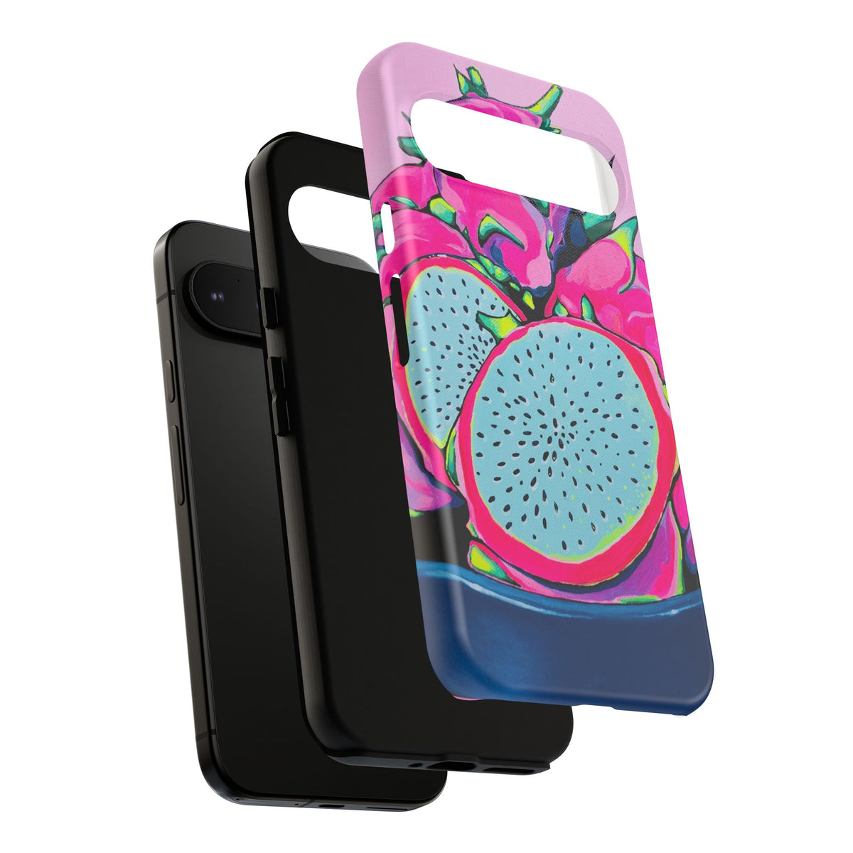 Coque de téléphone résistante Pitaya Rose Néon