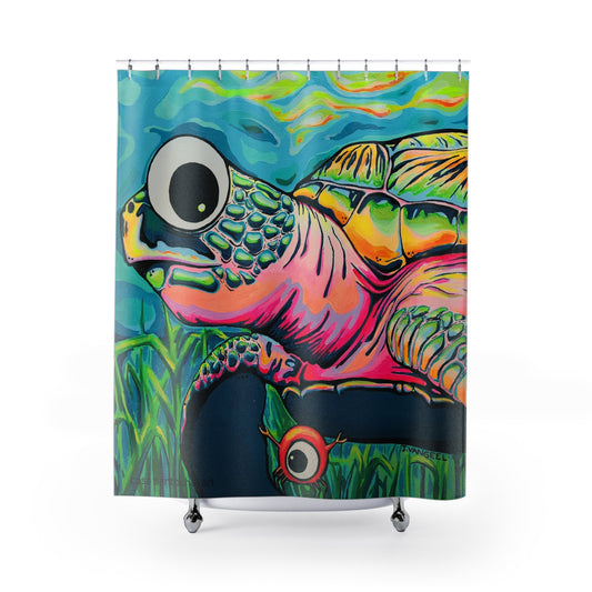 Cyclops Turtle Pop Art Shower Curtain