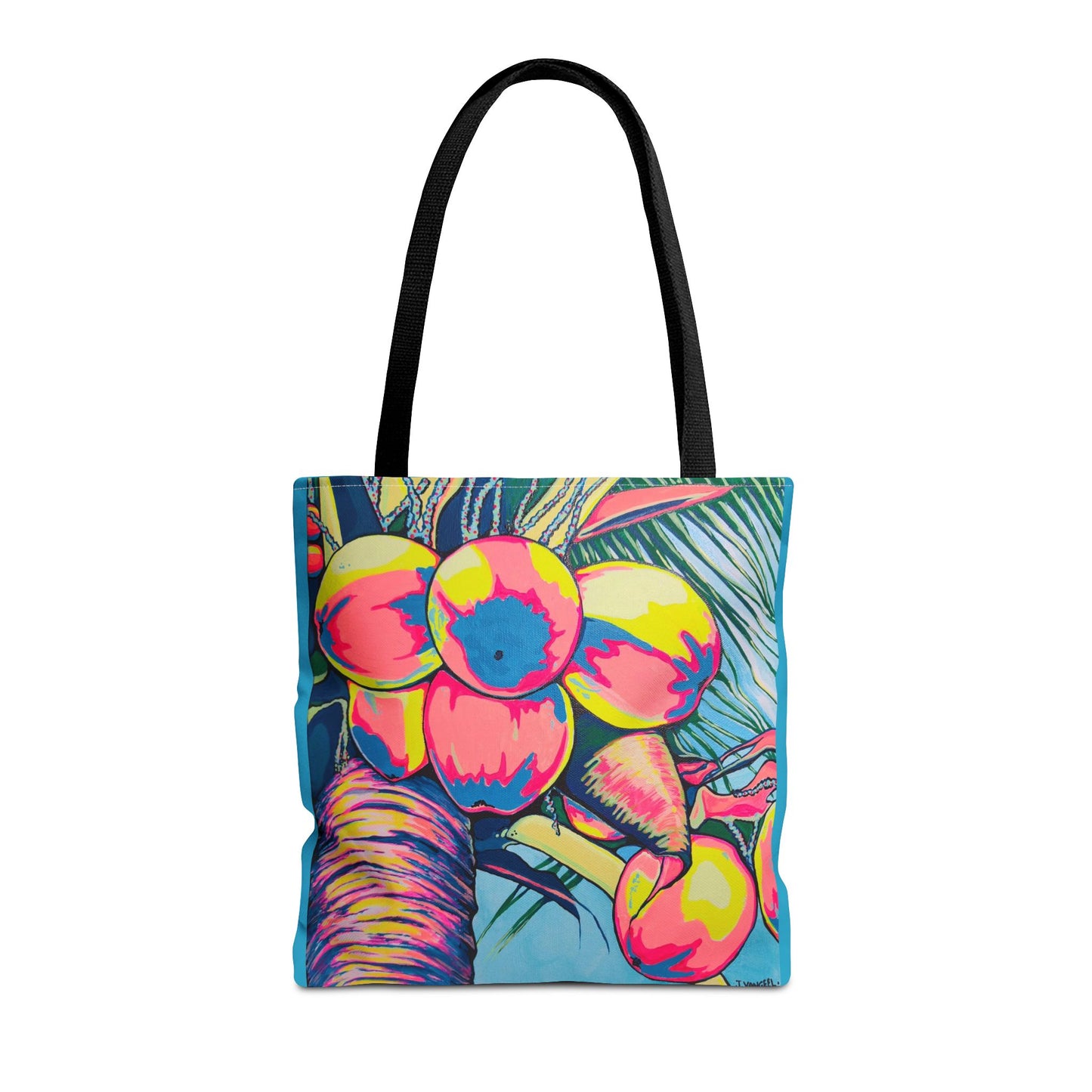 Premium Neon Coconuts Tote Bag, Original Artist Design, Reusable Shopping Tote, Eco-Friendly