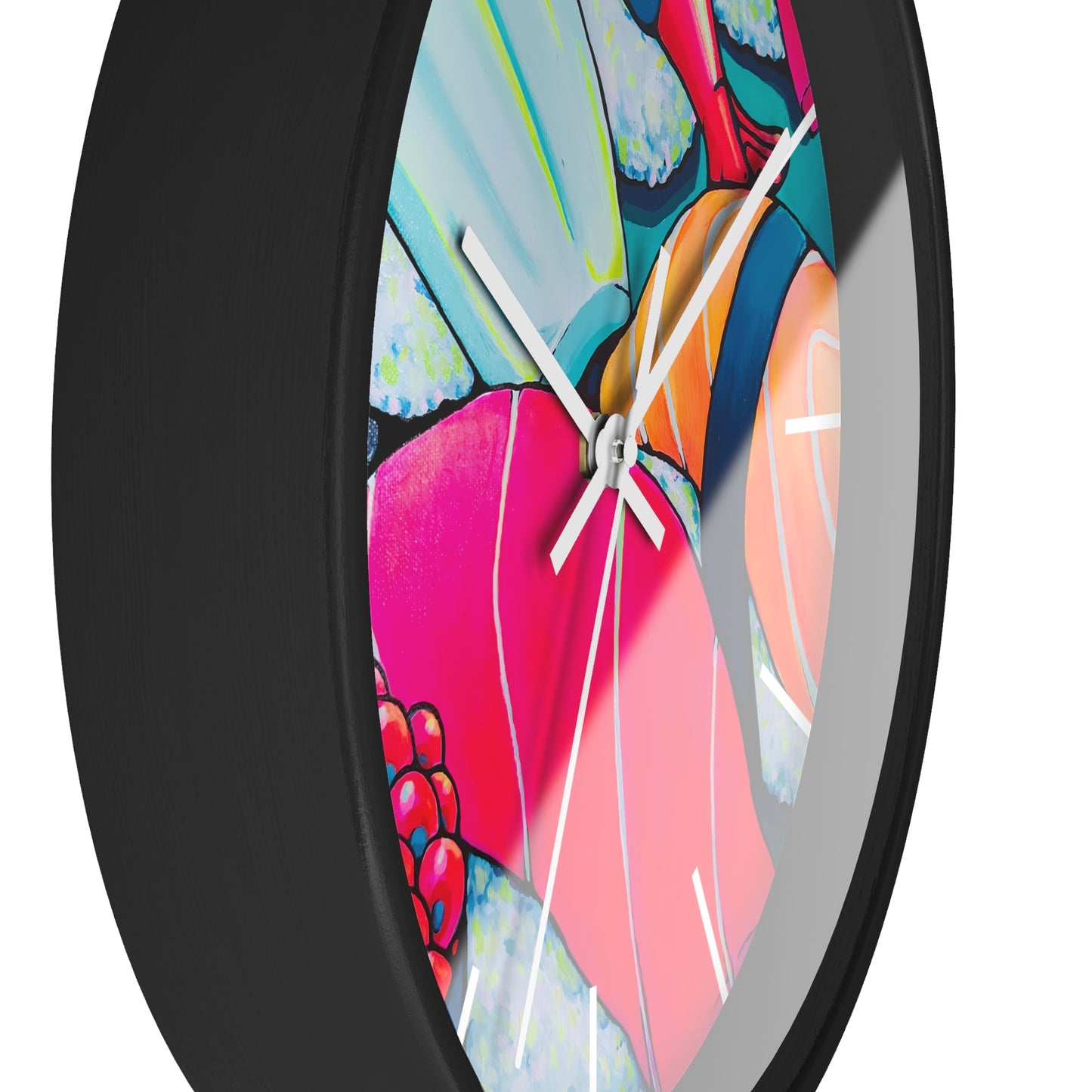 Horloge murale néon Sushi Pop Art