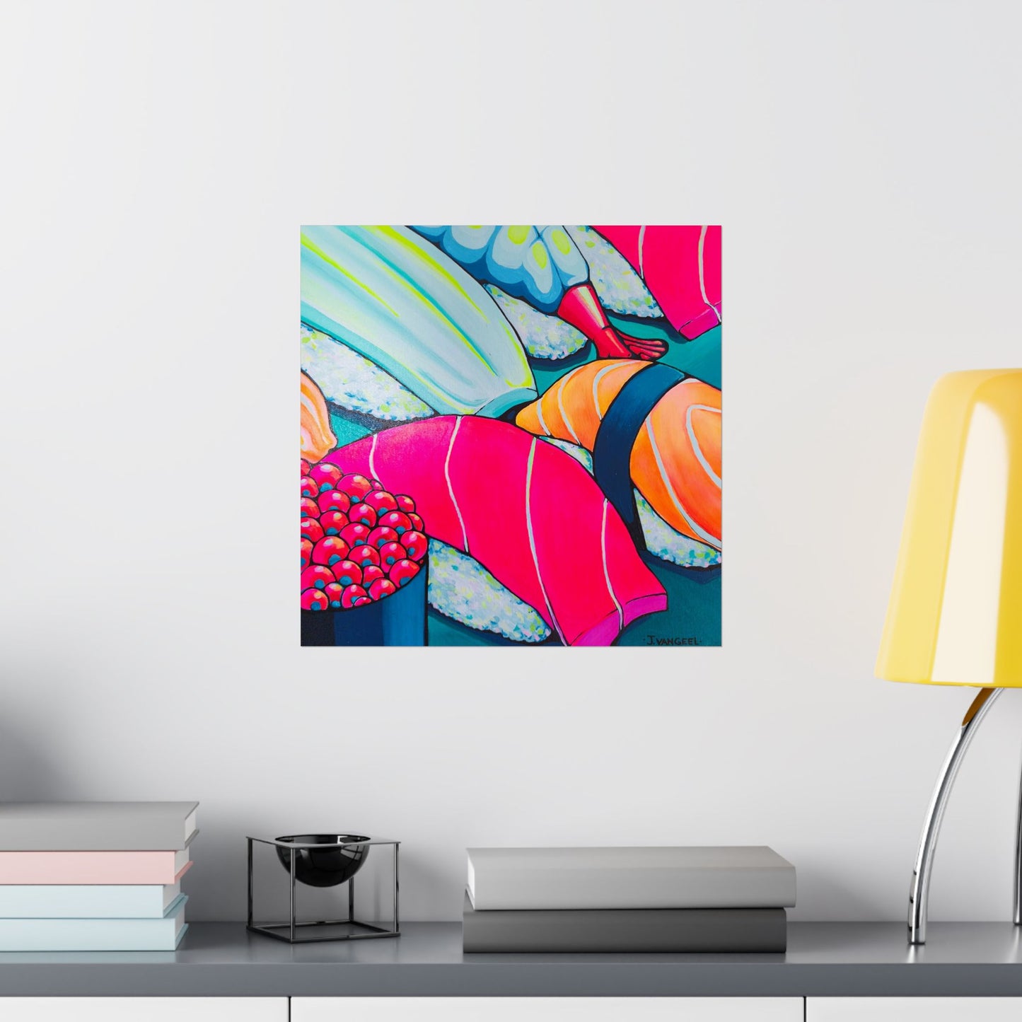 Neon Sushi Giclée Art Poster