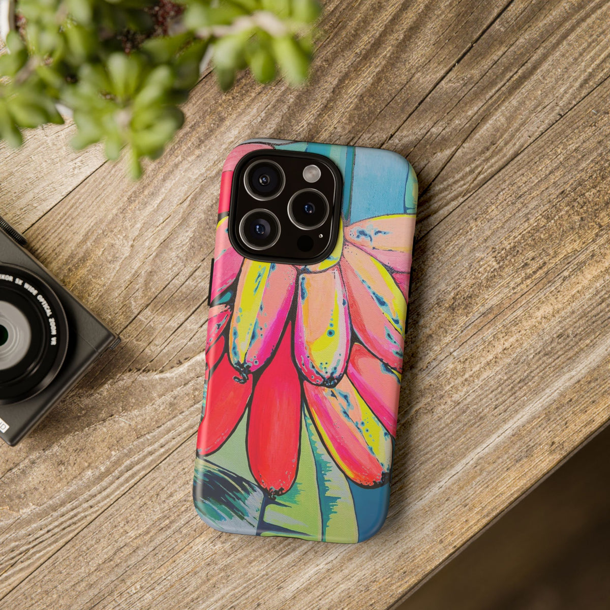 Neon Primitivo Bananas Tough Phone Case